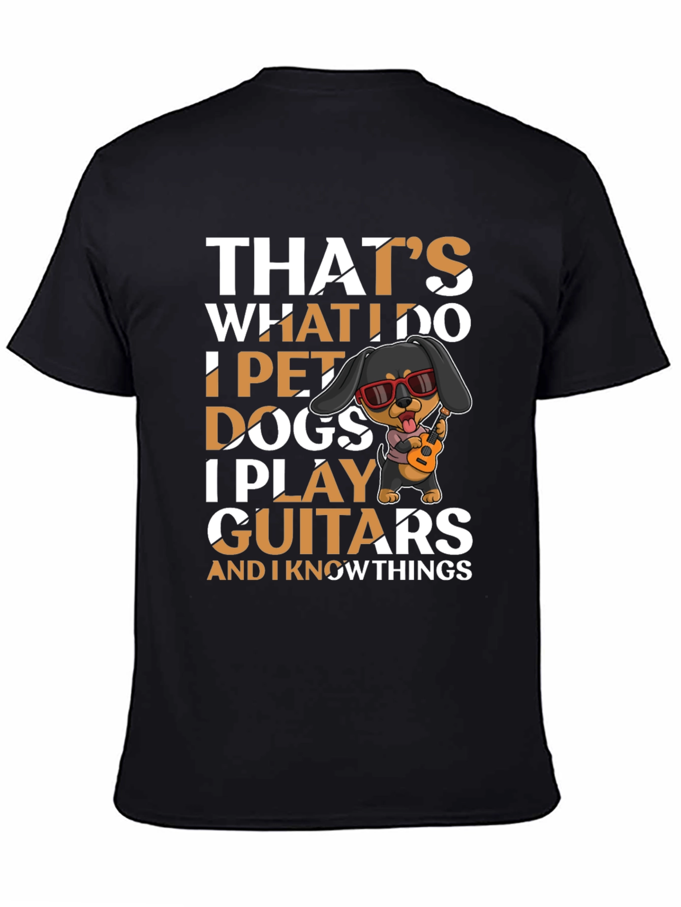 Black Dog Lover T-Shirt - Guitar Player Tee view 4