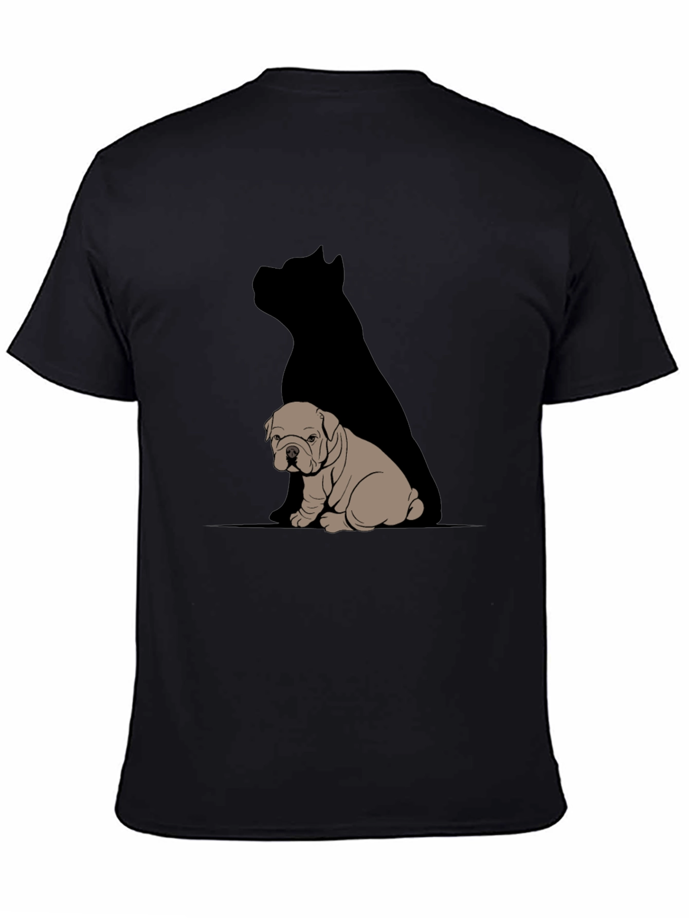 Black Bulldog & Shadow Graphic T-Shirt - Modern Casual Tee view 4