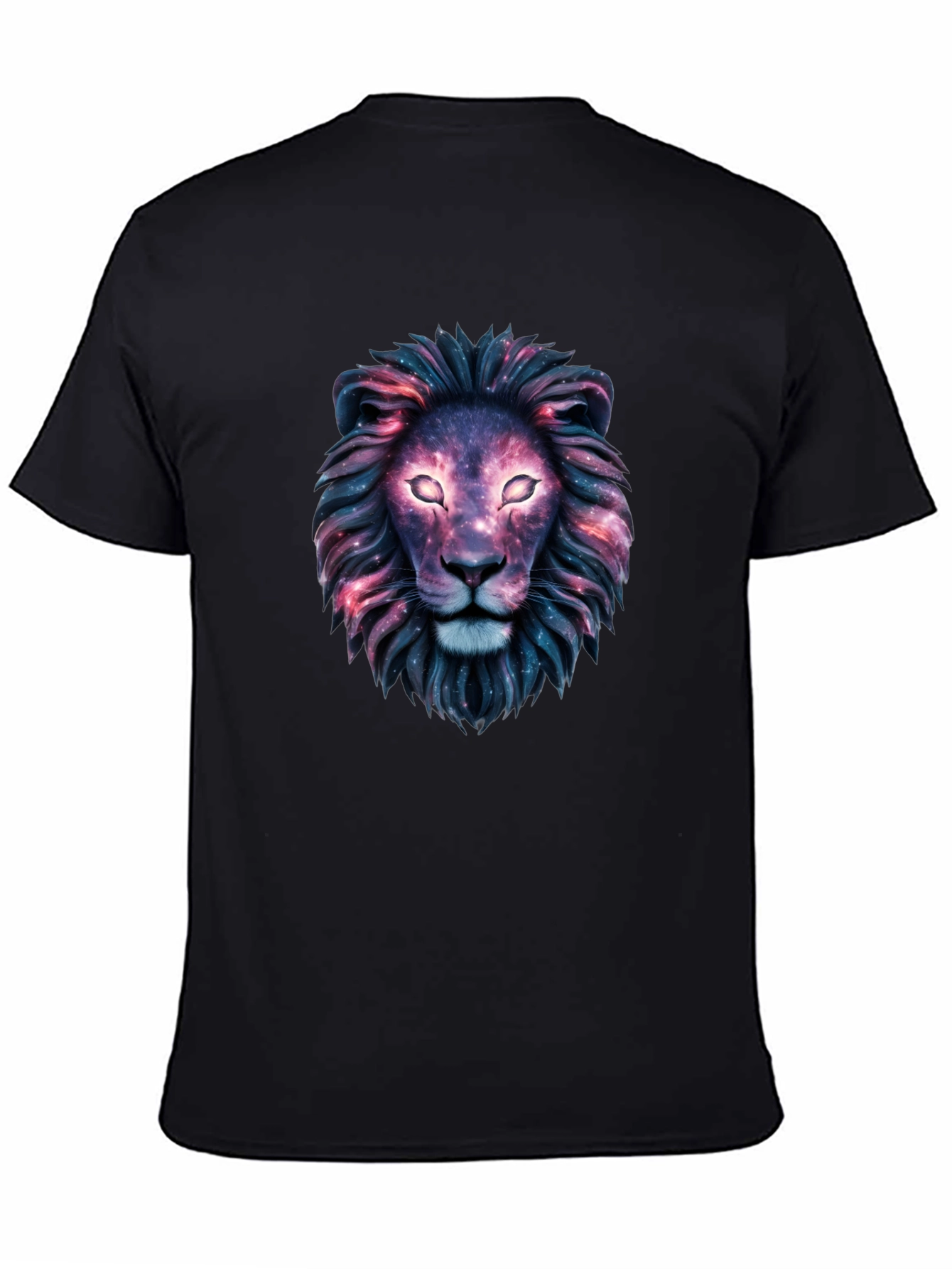 Black Galaxy Lion Graphic Tee - Cosmic Style view 4