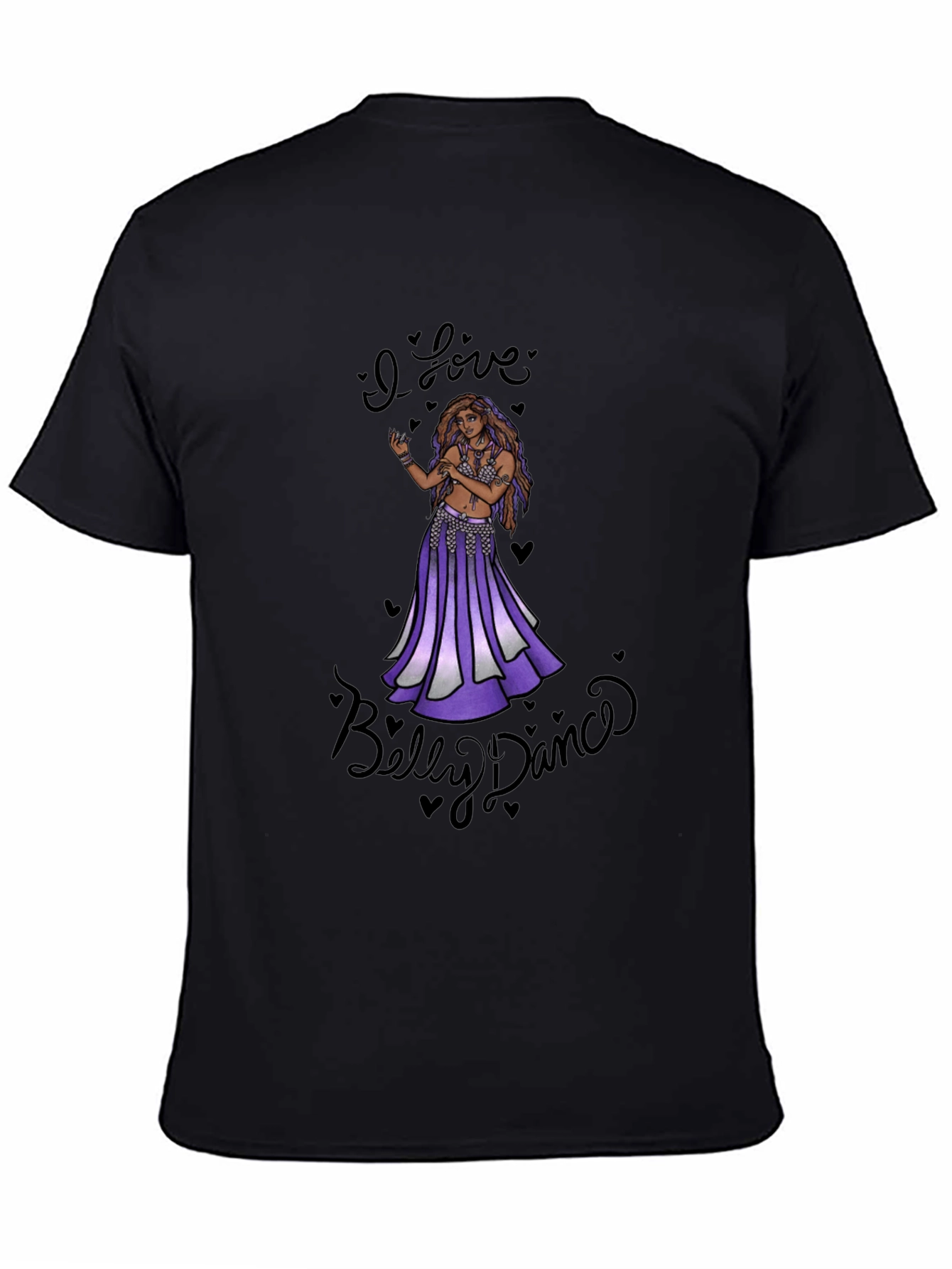 Black I Love Belly Dance Black T-Shirt view 4