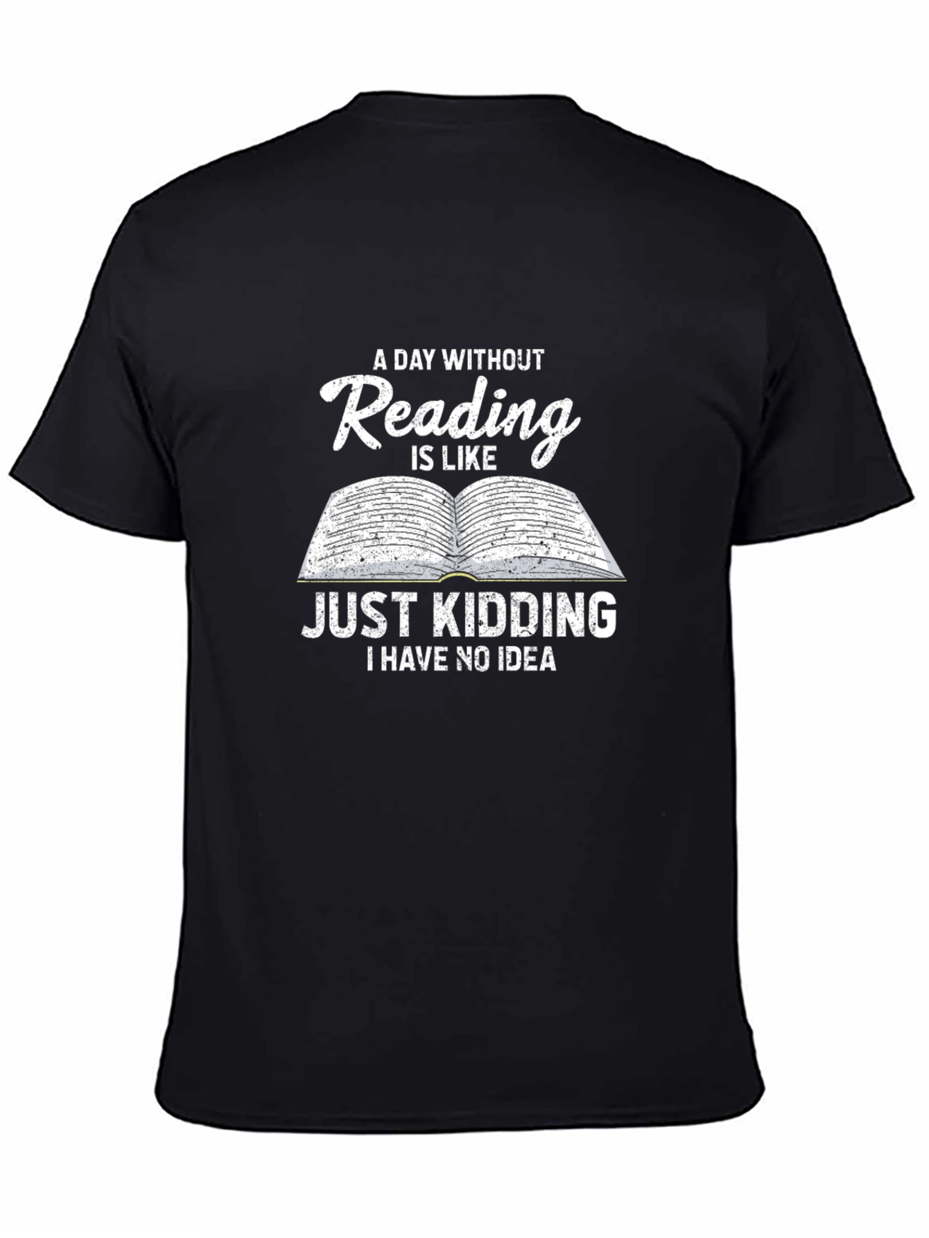 Black Funny Reading T-Shirt - A Day Without Reading view 4
