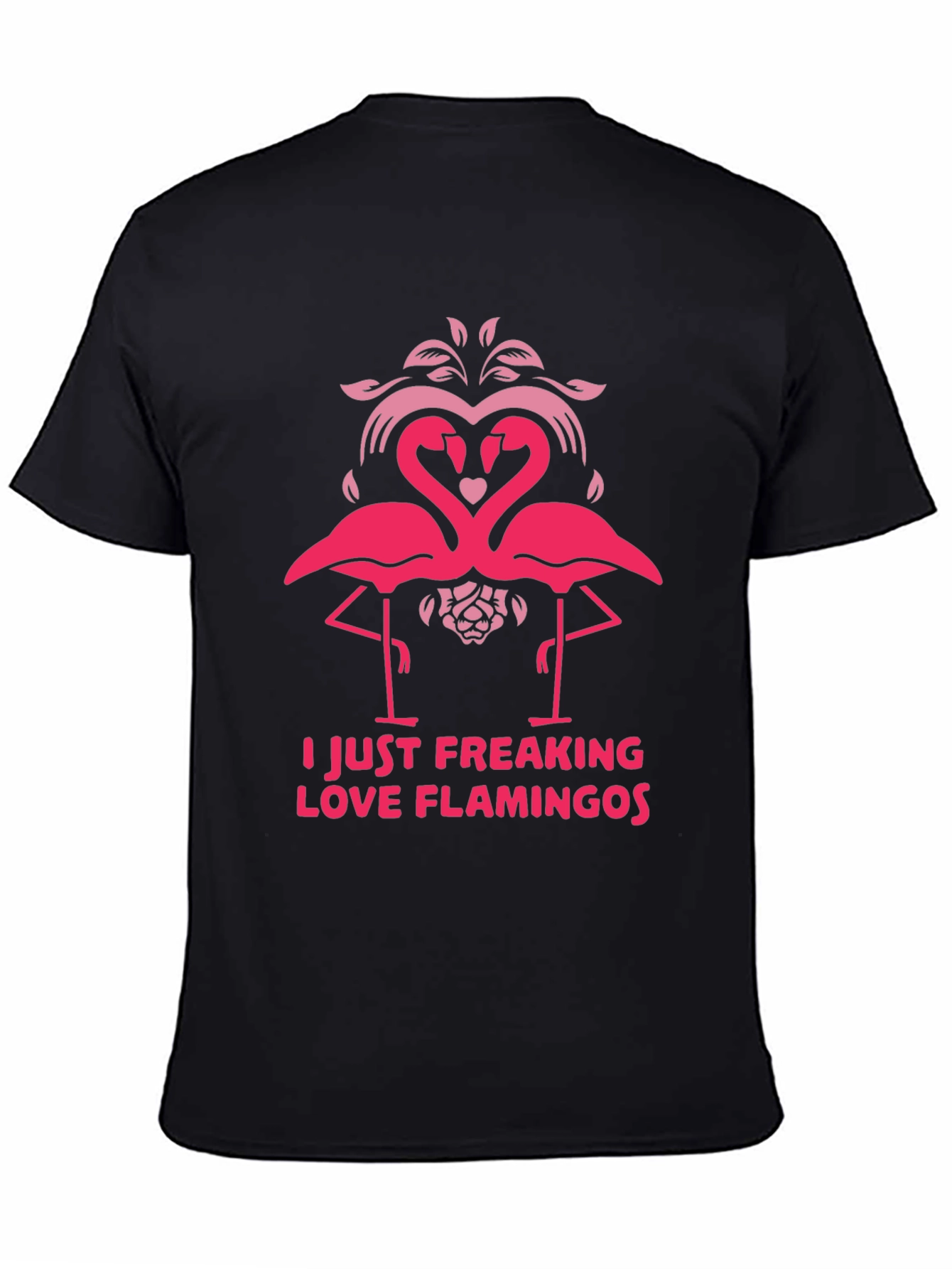 Black I Love Flamingos Graphic T-Shirt - Fun & Stylish view 4