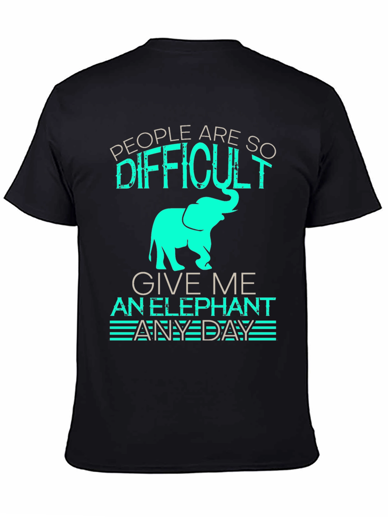 Black Difficult People, Give Me An Elephant Black T-Shirt view 4