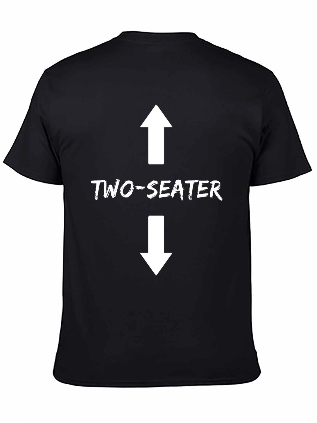 Black Two-Seater Graphic Tee - Black Cotton T-Shirt view 4