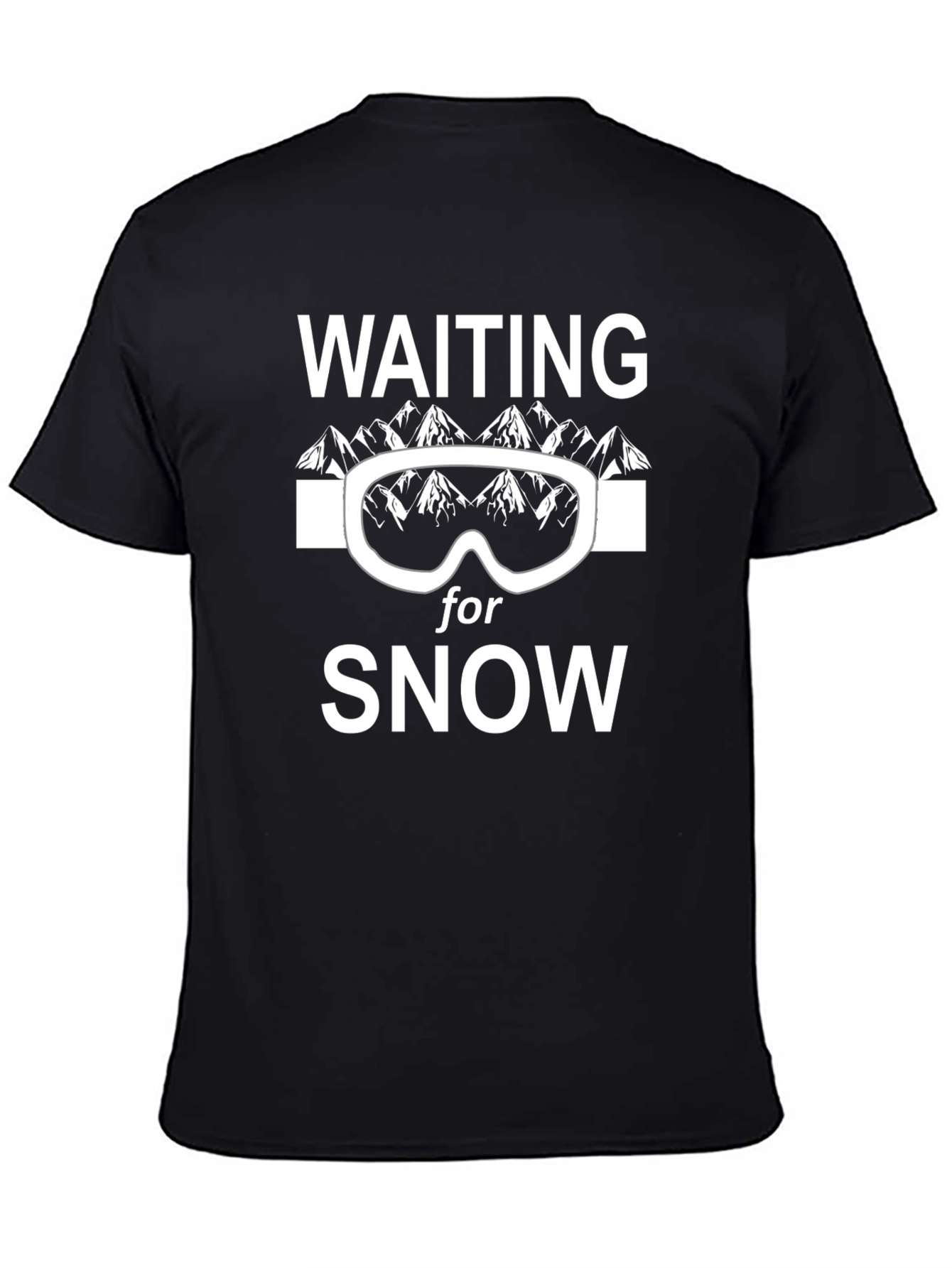 Black Waiting for Snow T-Shirt view 4