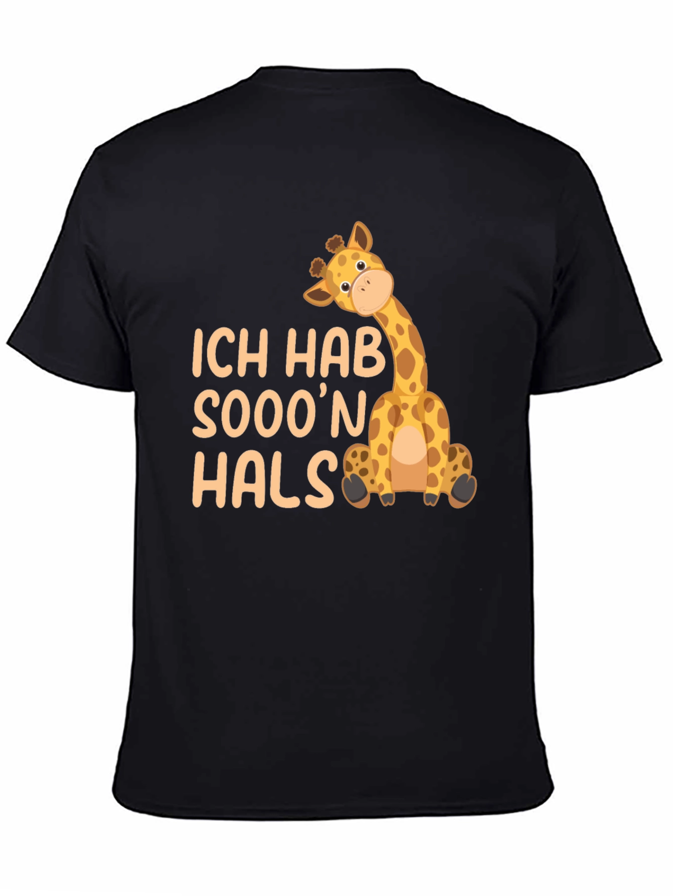 Black Ich Hab Sooo'n Hals Giraffe Black T-Shirt view 4