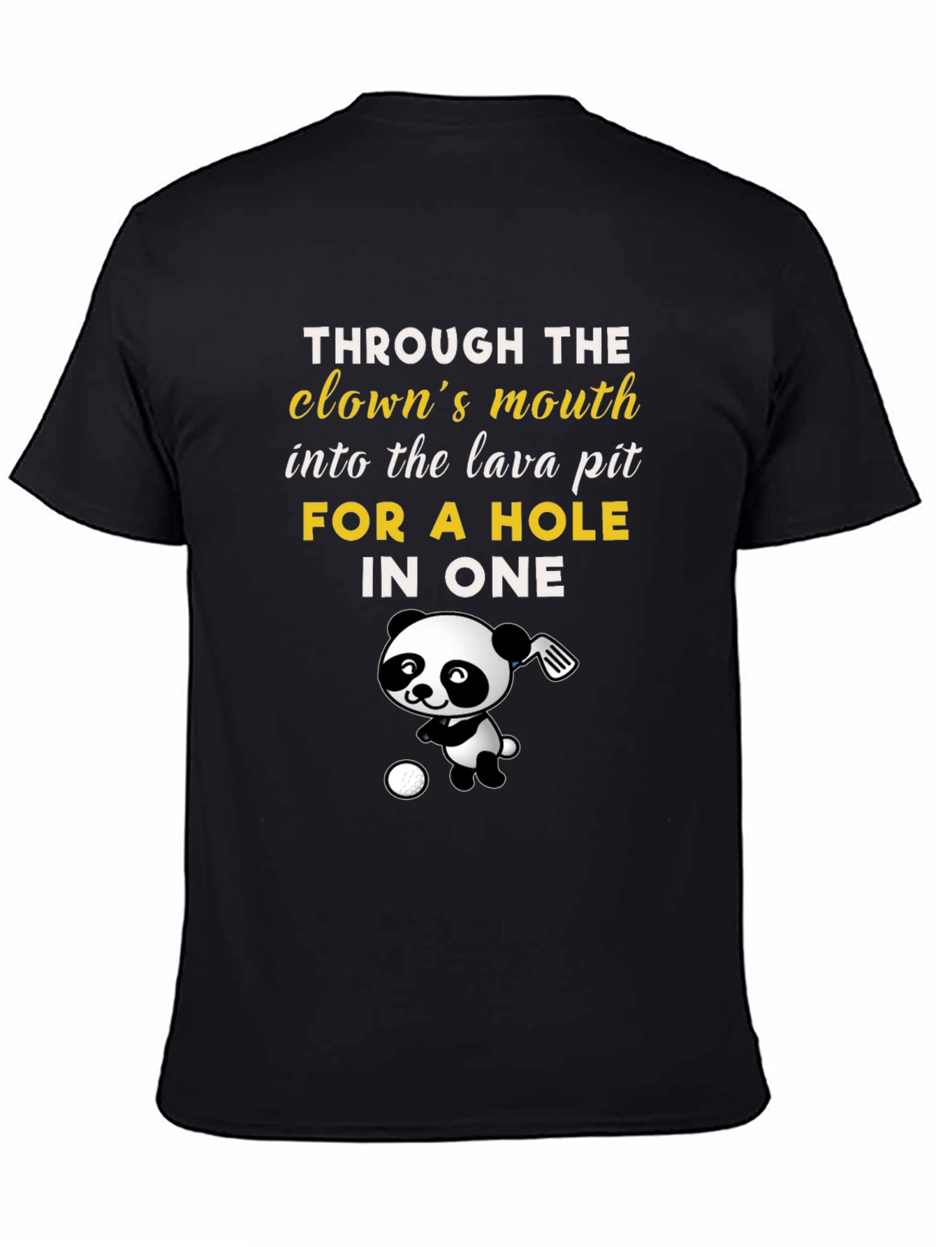 Black Clown's Mouth Golf Panda T-Shirt view 4
