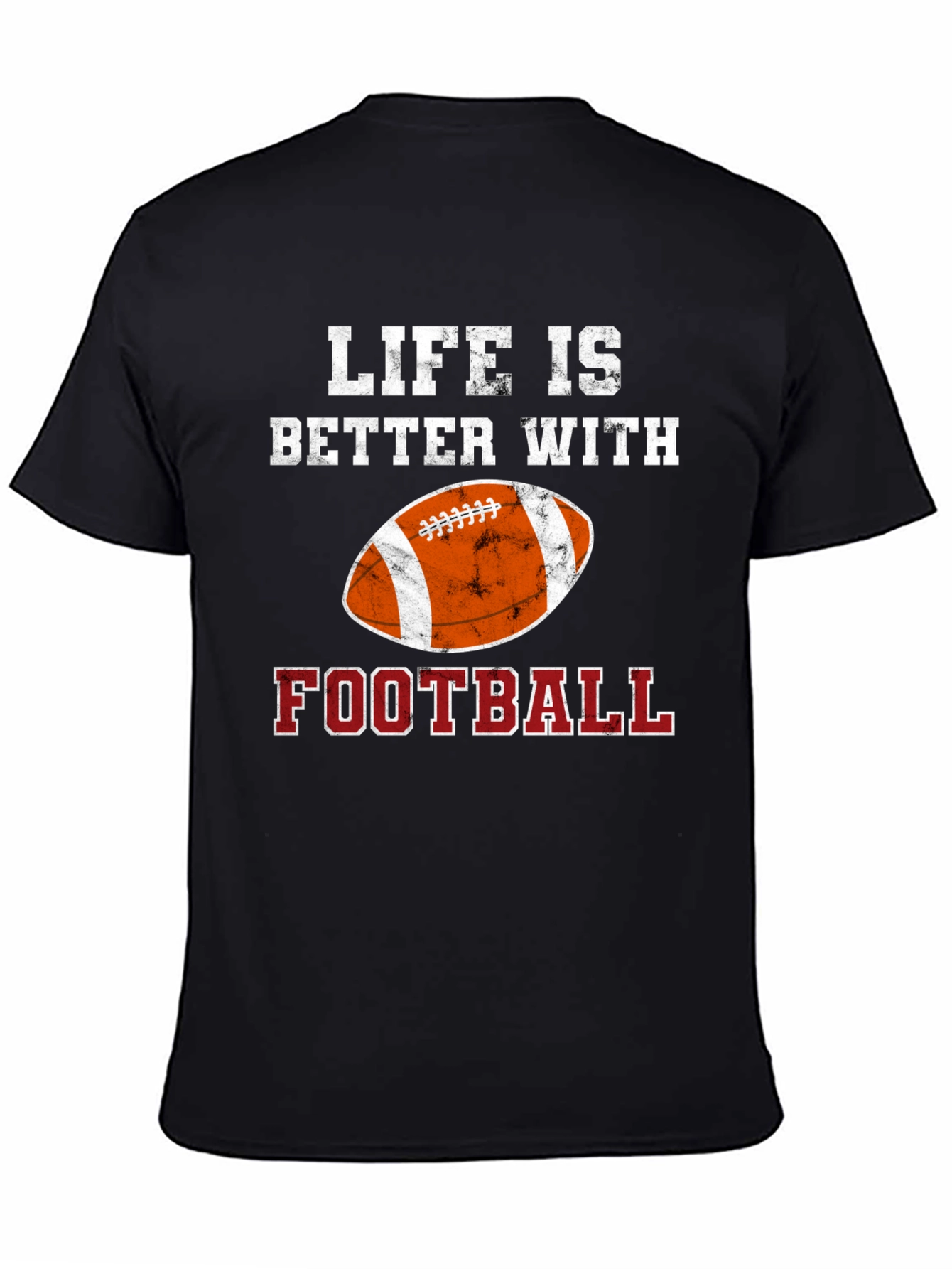 Black Life Is Better With Football T-Shirt view 4