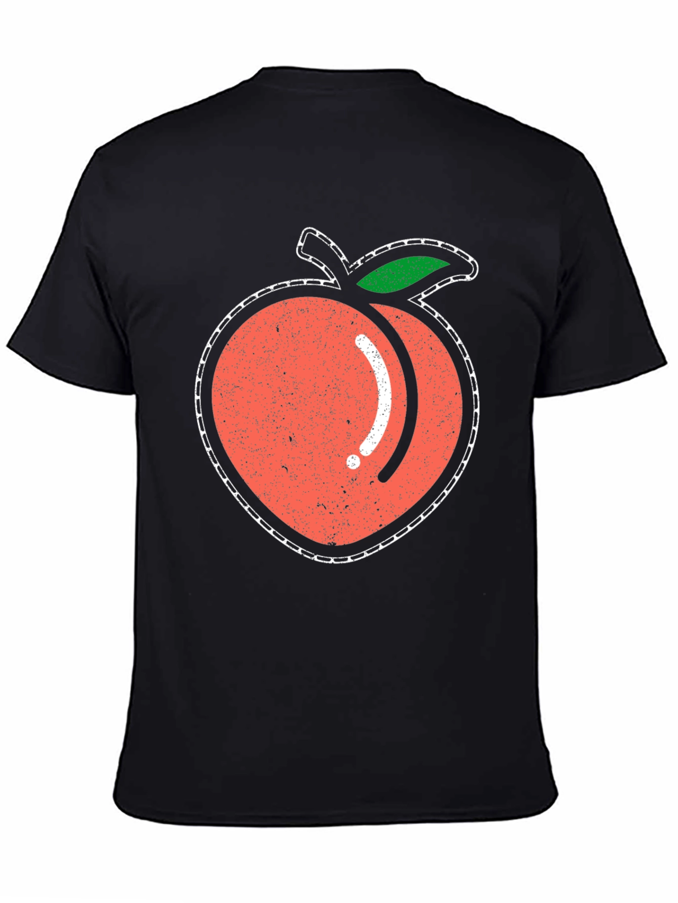 Black Peach Graphic Tee - Black Cotton T-Shirt view 4