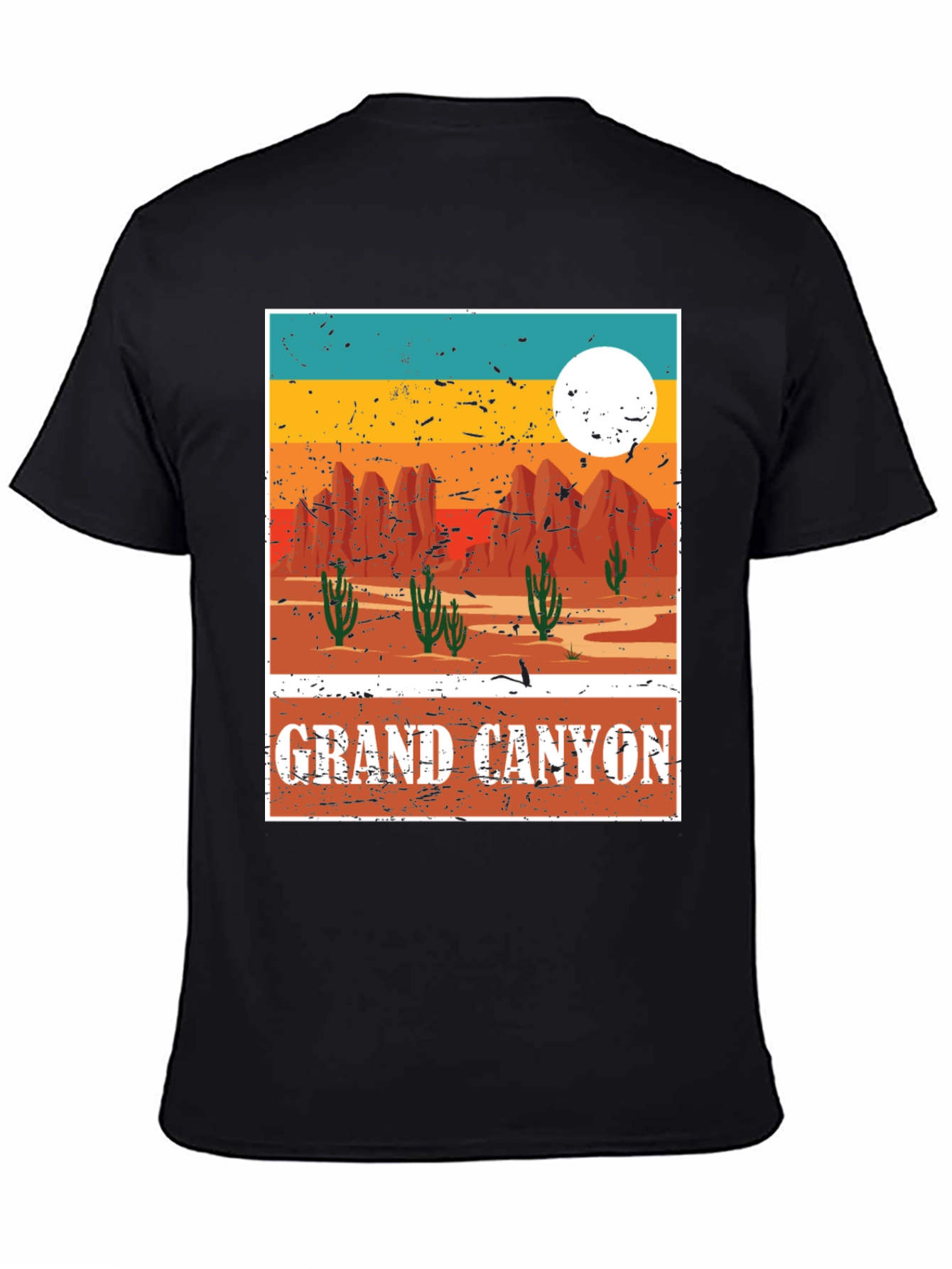 Black Grand Canyon Graphic Tee - Vintage Style Desert T-Shirt view 4