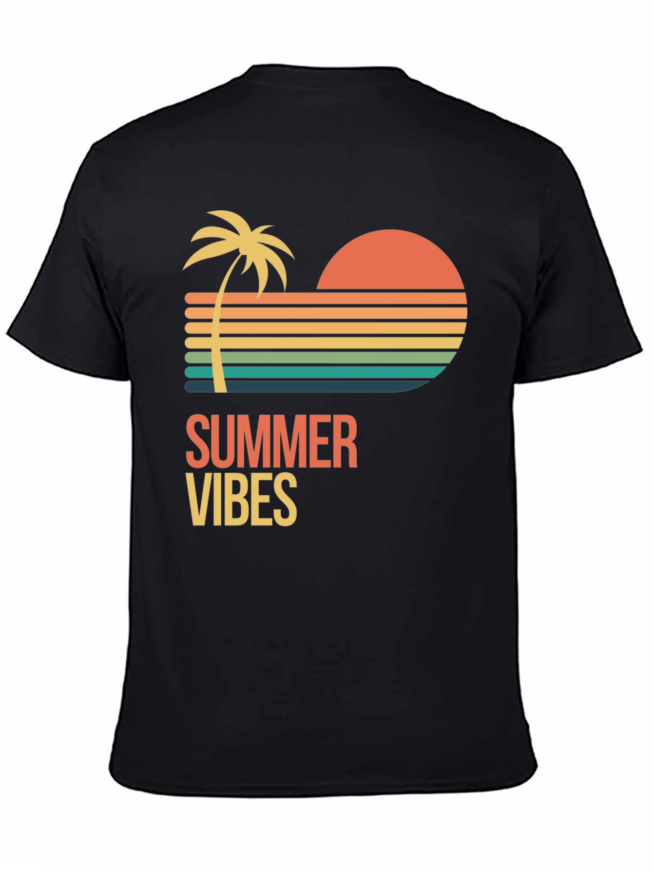 Black Summer Vibes Graphic T-Shirt - Black view 4