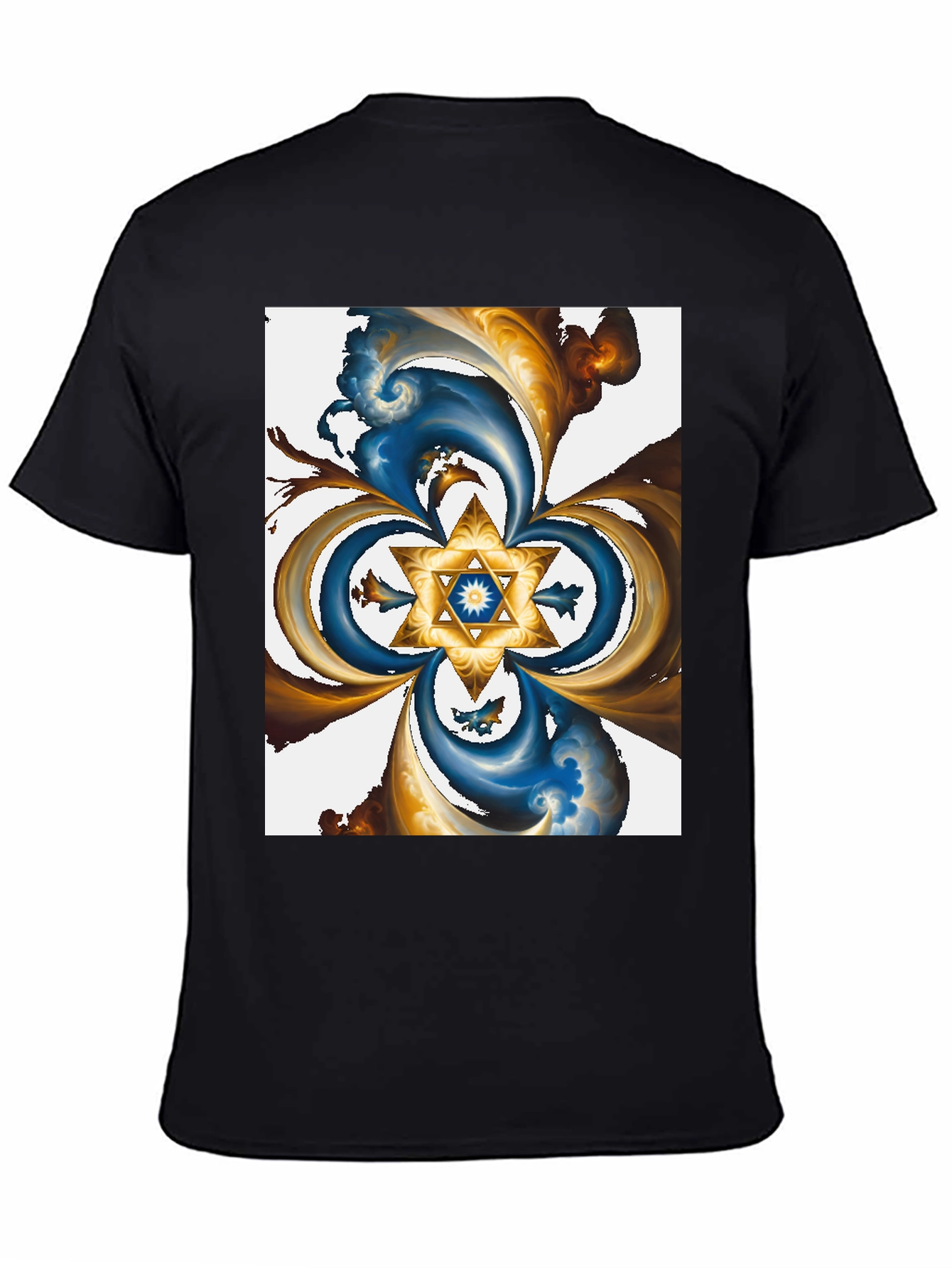 Abstract Star Graphic Tee - Black - 4