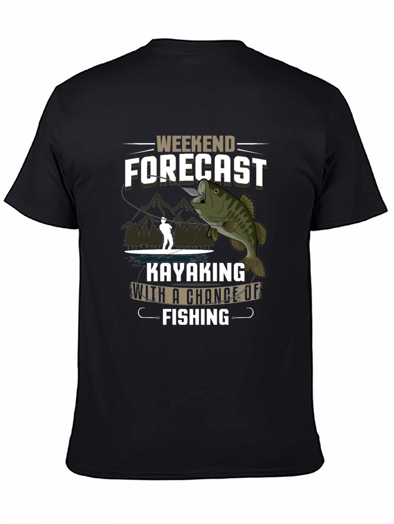 Weekend Forecast Kayaking Fishing Graphic Tee - 4