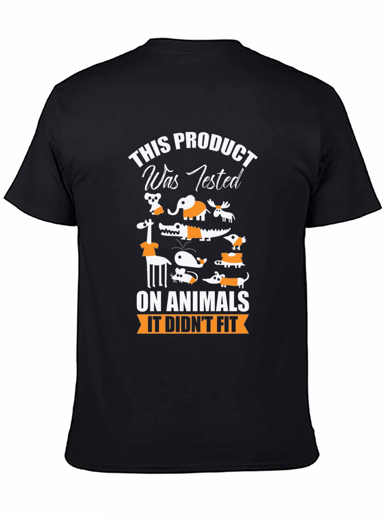 Black Animal Tested Humor Graphic T-Shirt view 4