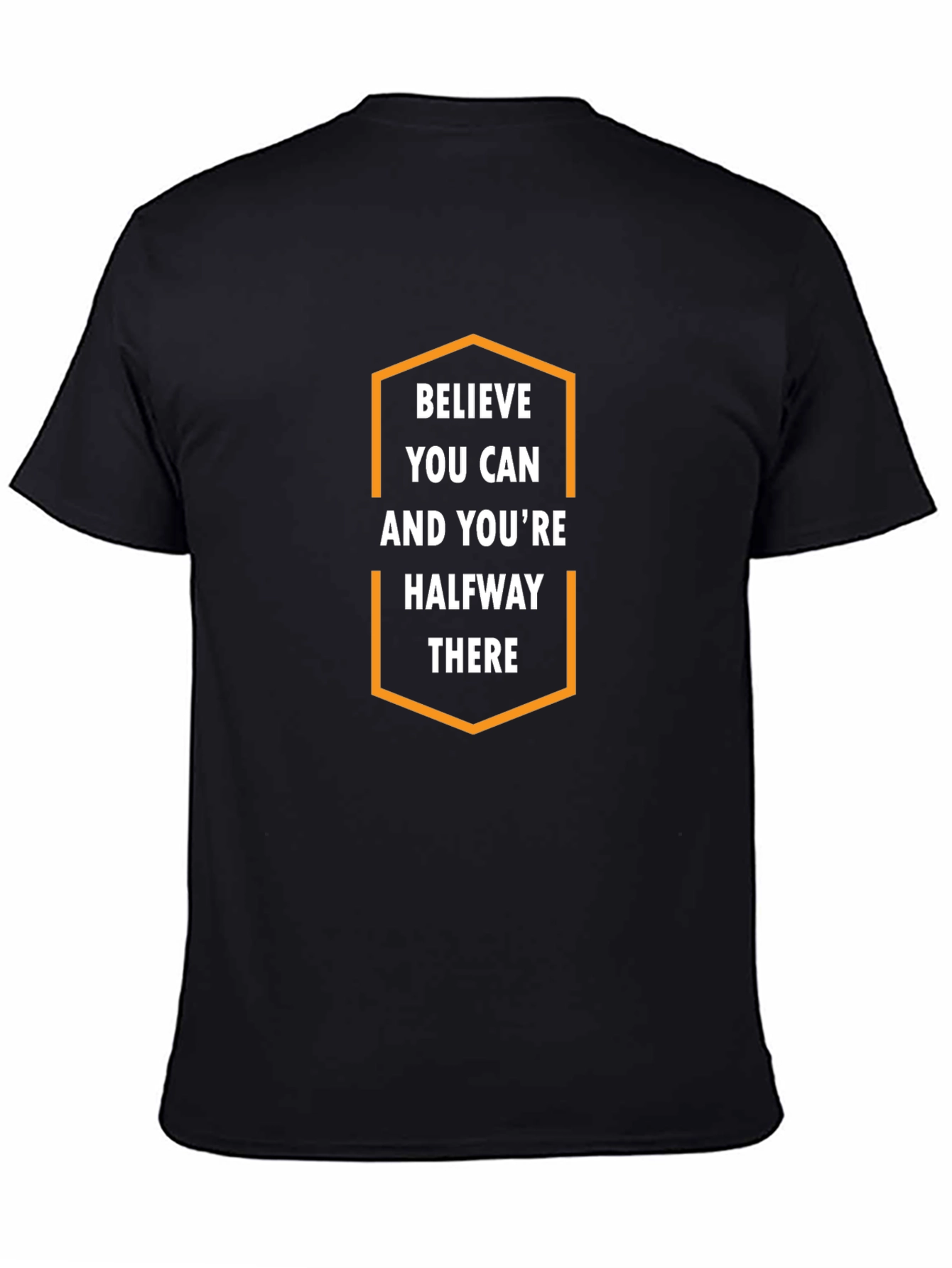 Black Motivational Believe T-Shirt view 4