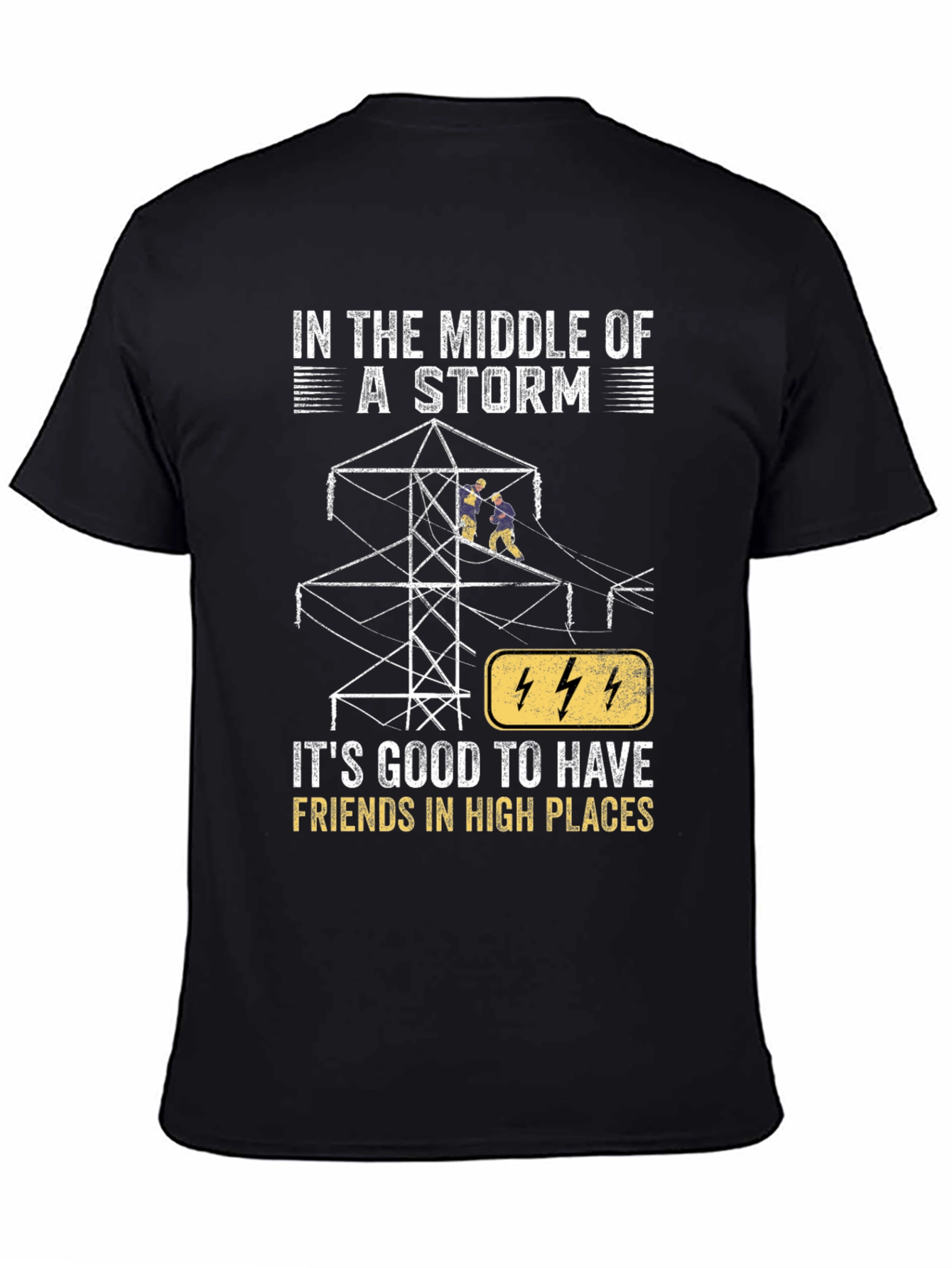 Black Storm Friends T-Shirt - High Places Electrician Tee view 4