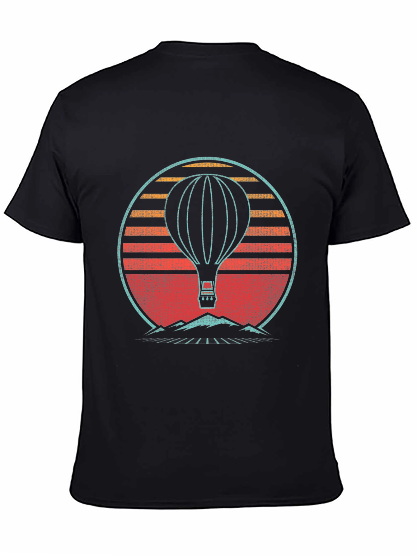 Black Retro Hot Air Balloon Graphic Tee view 4