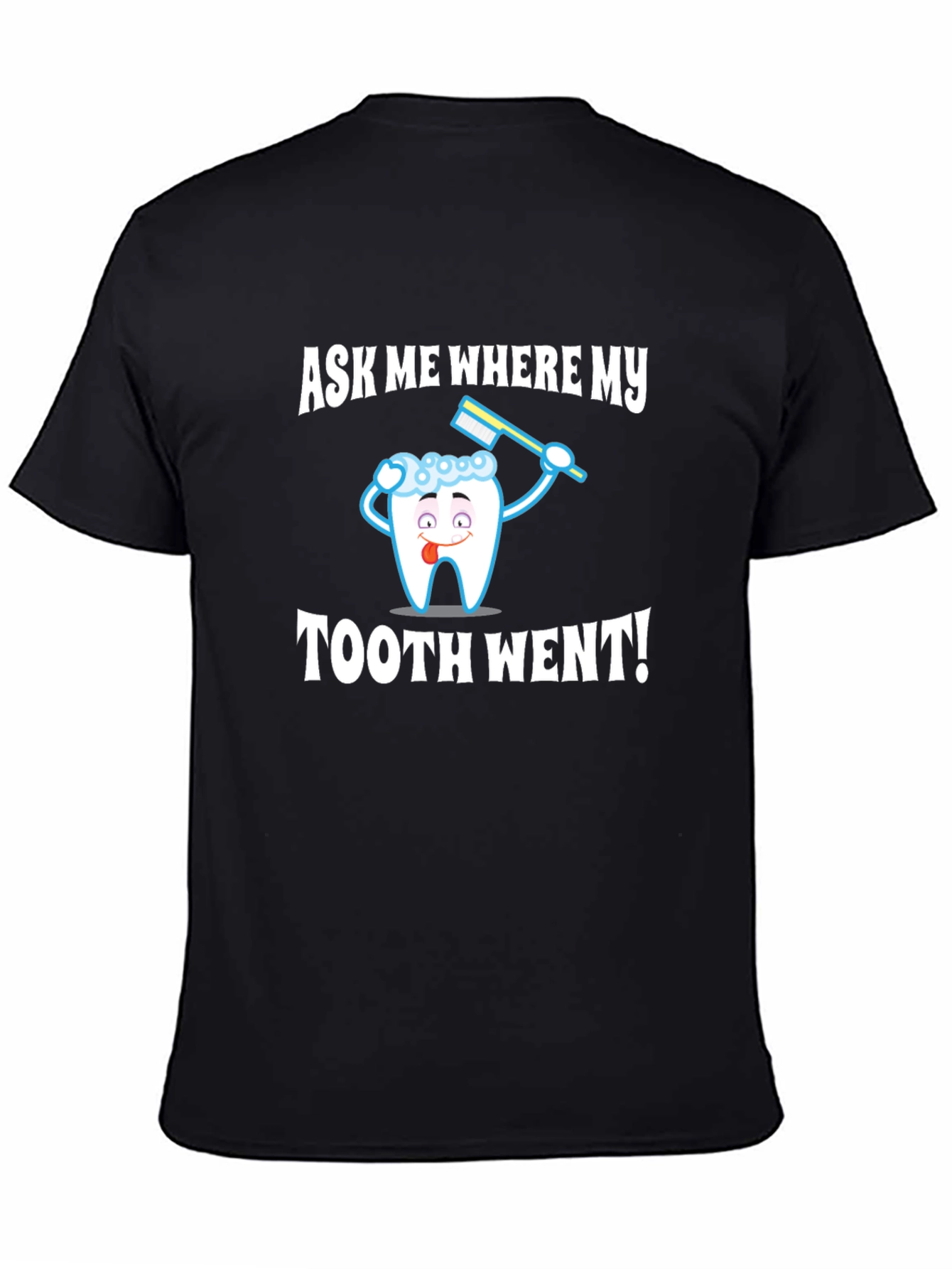 Black Funny Toothache T-Shirt view 4