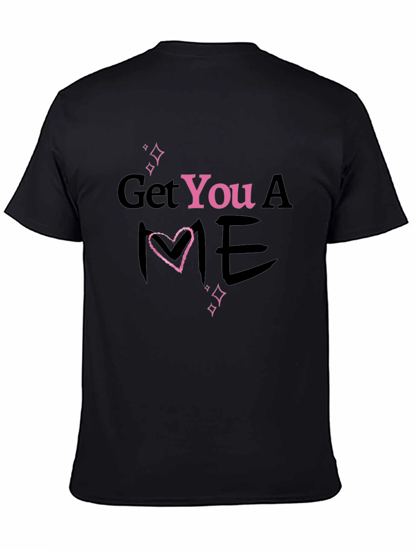 Black Get You A Me Heart T-Shirt - Trendy Graphic Tee view 4
