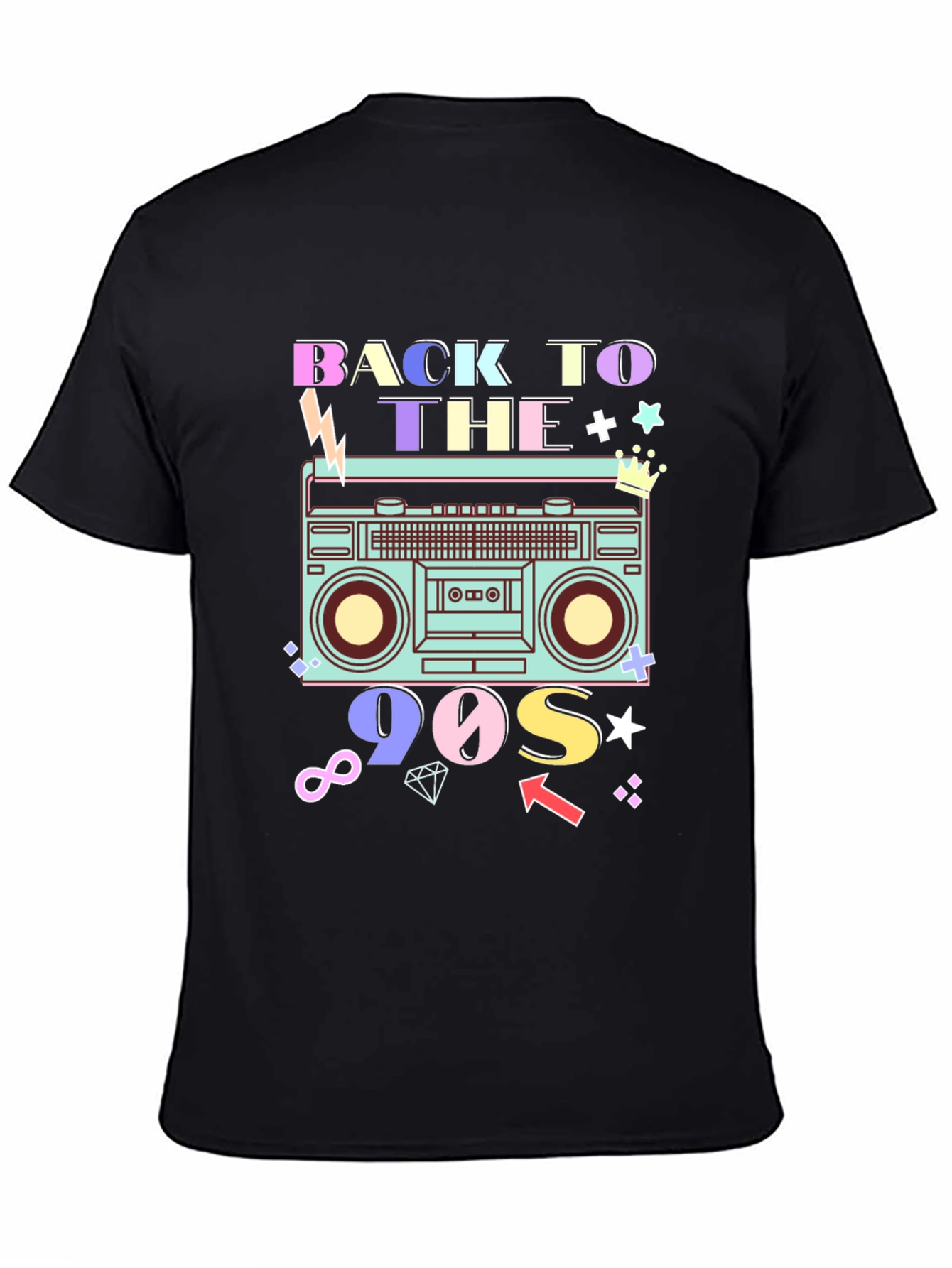 Black Back to the 90s Retro T-Shirt view 4