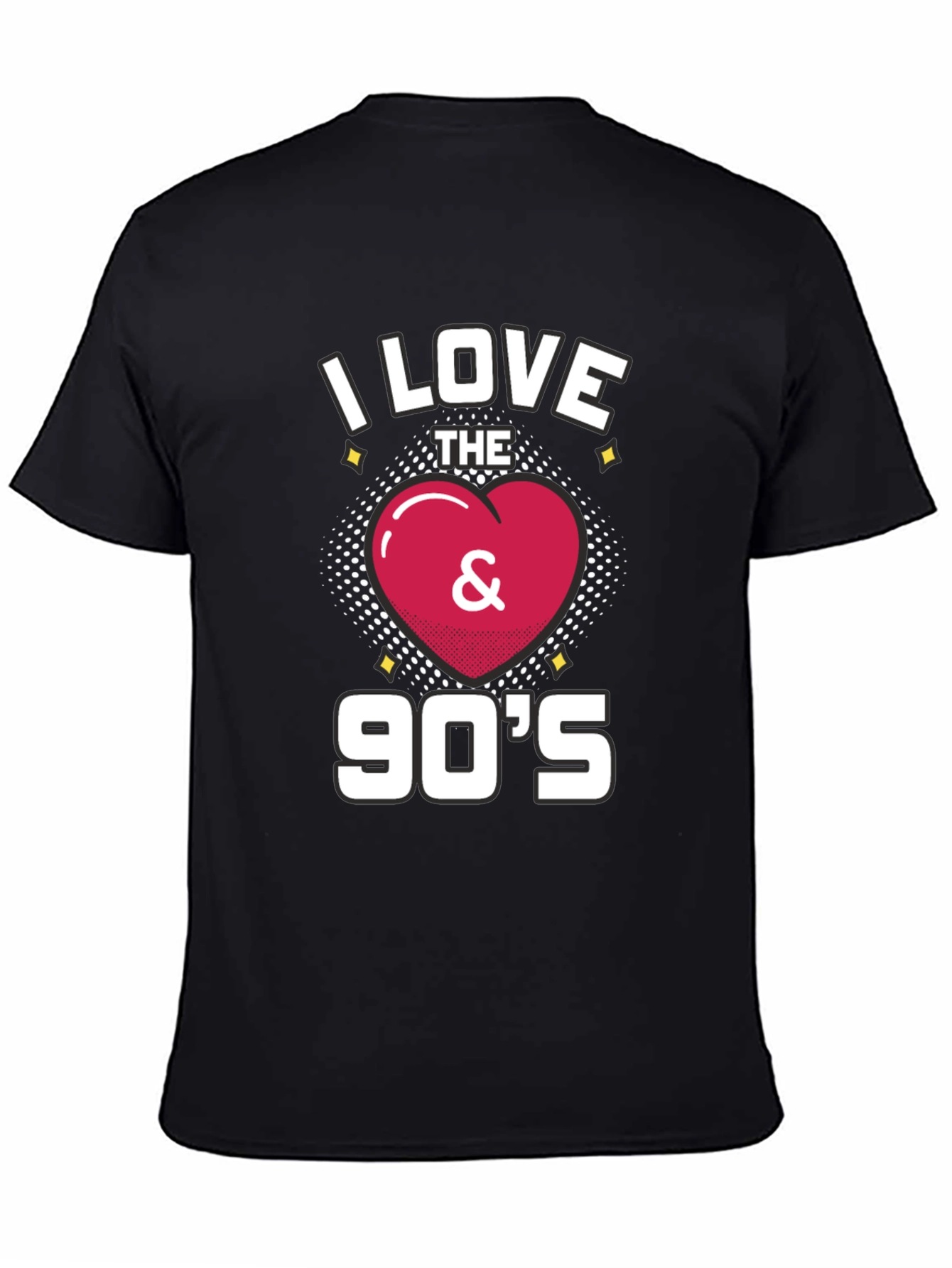 Black I Love the 90's Retro Graphic T-Shirt view 4