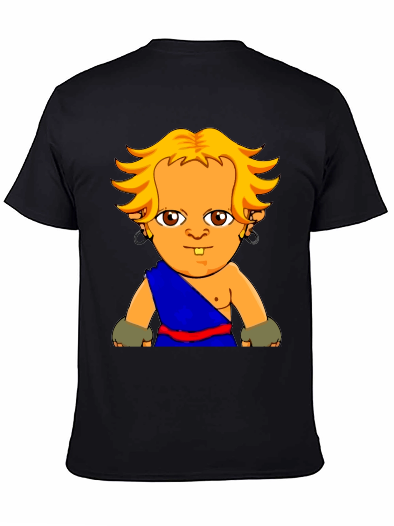 Black Cartoon Character Graphic Black T-Shirt view 4