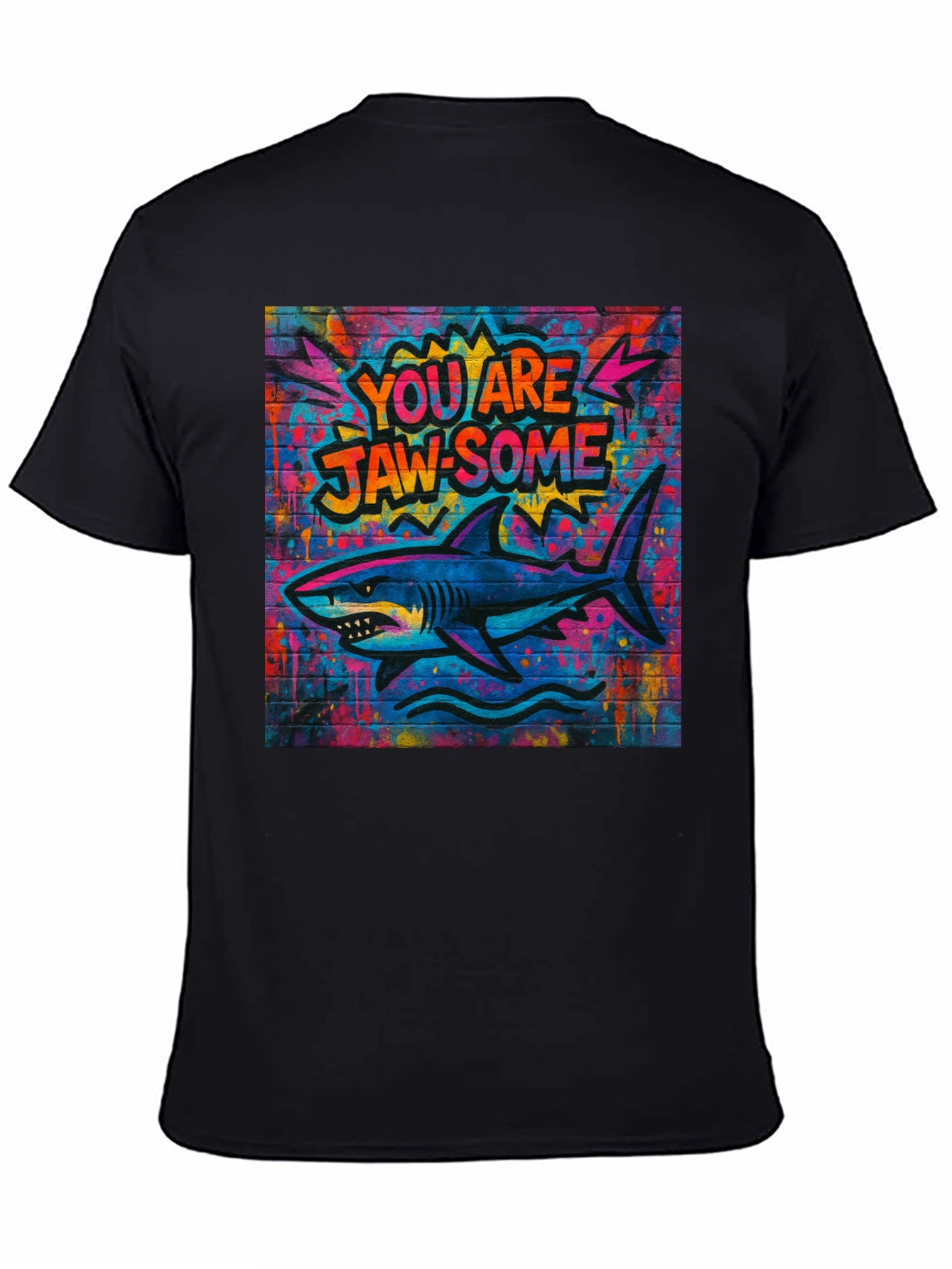 Black Jaw-some Shark Graphic Tee - Urban Streetwear view 4