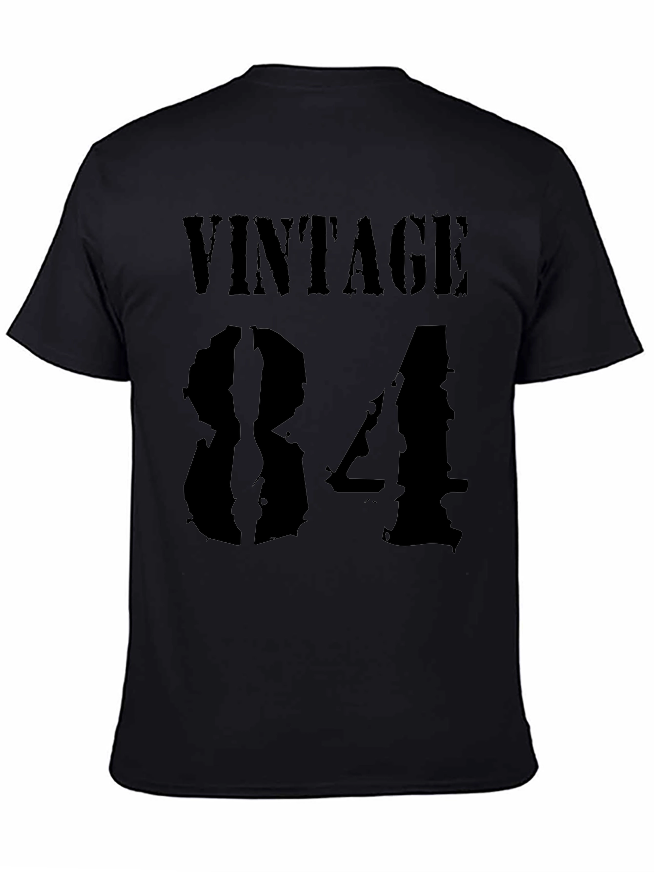 Black Vintage '84 Graphic Tee - Black Cotton view 4