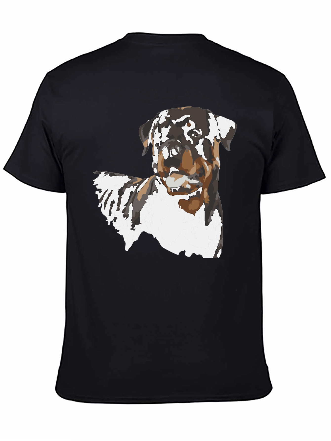 Black Rottweiler Dog Graphic Black T-Shirt view 4