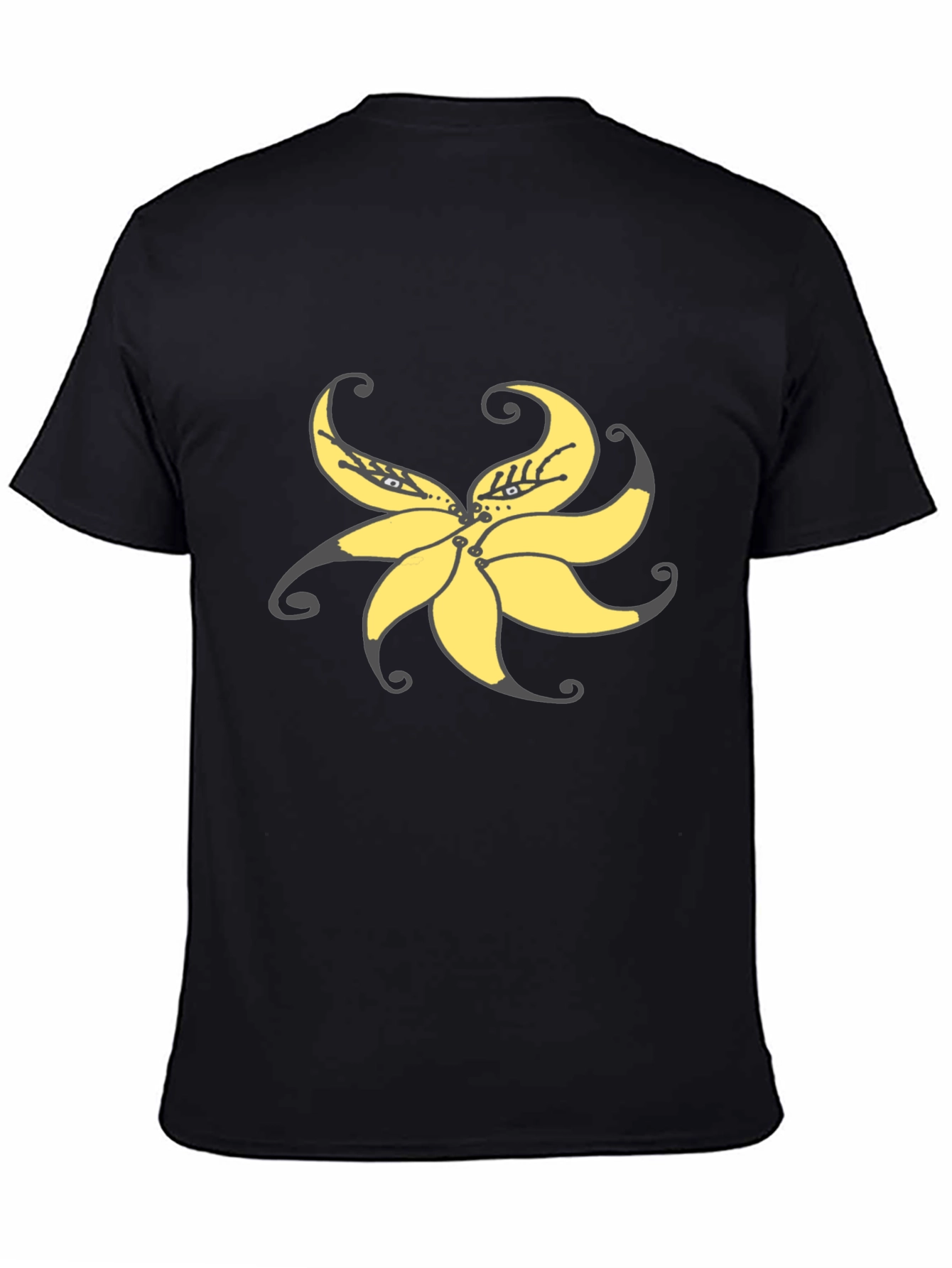 Black Floral Graphic Print Crew Neck T-Shirt view 4