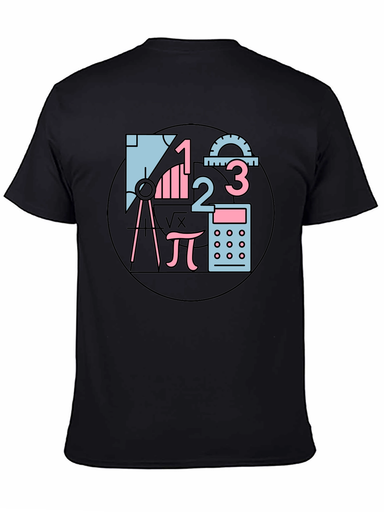 Black Math Equations Graphic Tee view 4