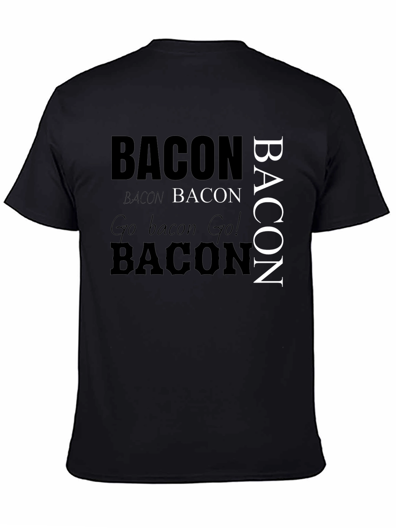 Black Bacon Lover T-Shirt - Novelty Graphic Tee view 4