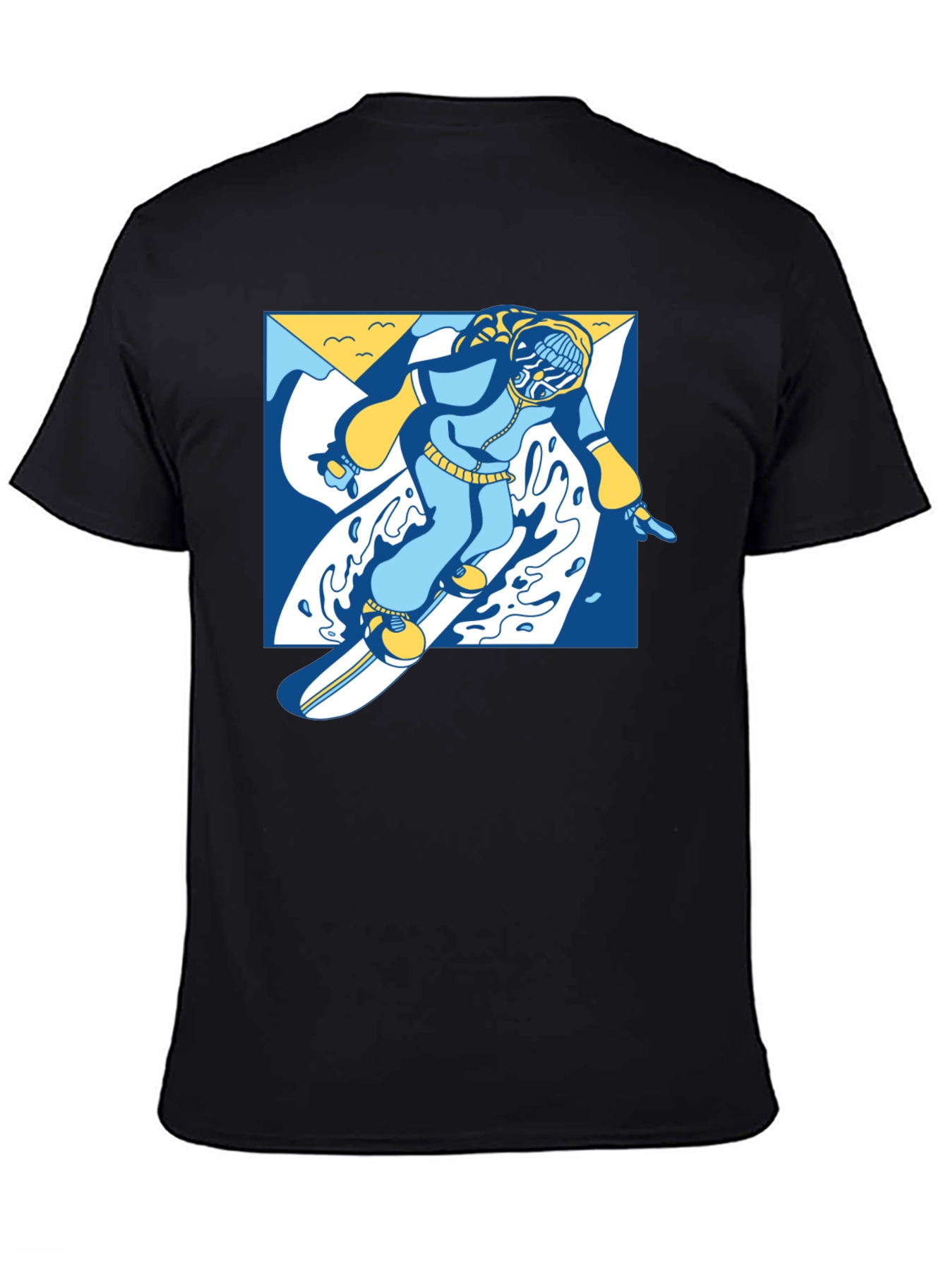 Black Cool Snowboarder Graphic T-Shirt view 4