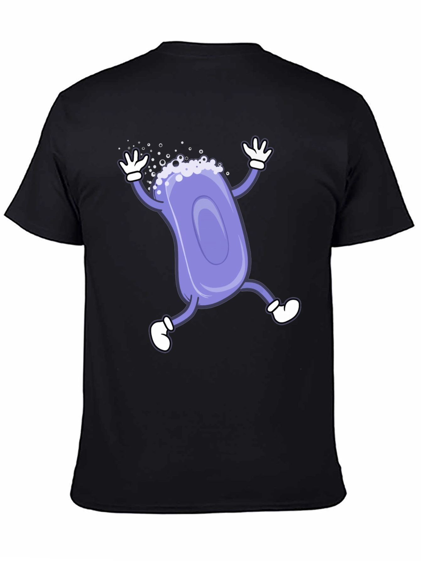 Black Funny Soap Cartoon Black T-Shirt view 4