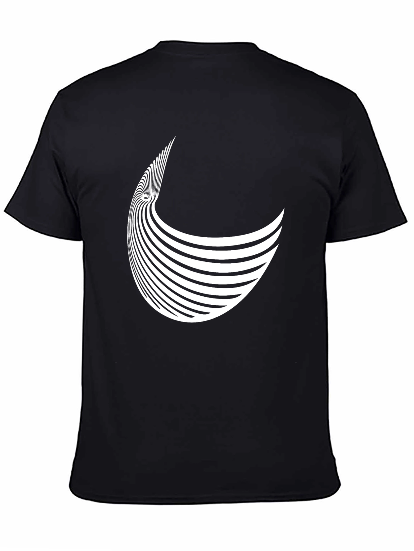 Black Abstract Striped Crescent Black Tee view 4