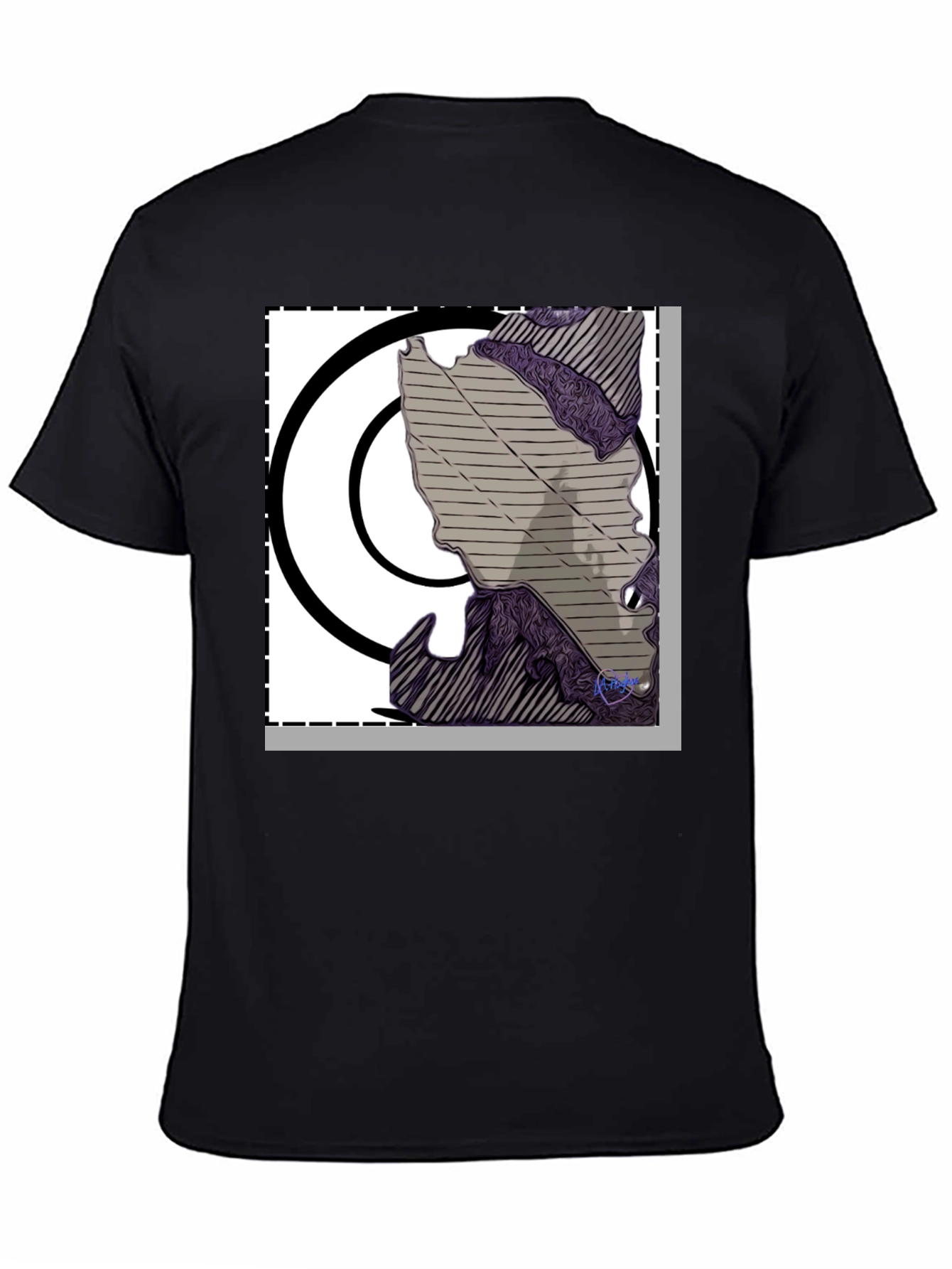 Black Abstract Graphic Print Black T-Shirt view 4