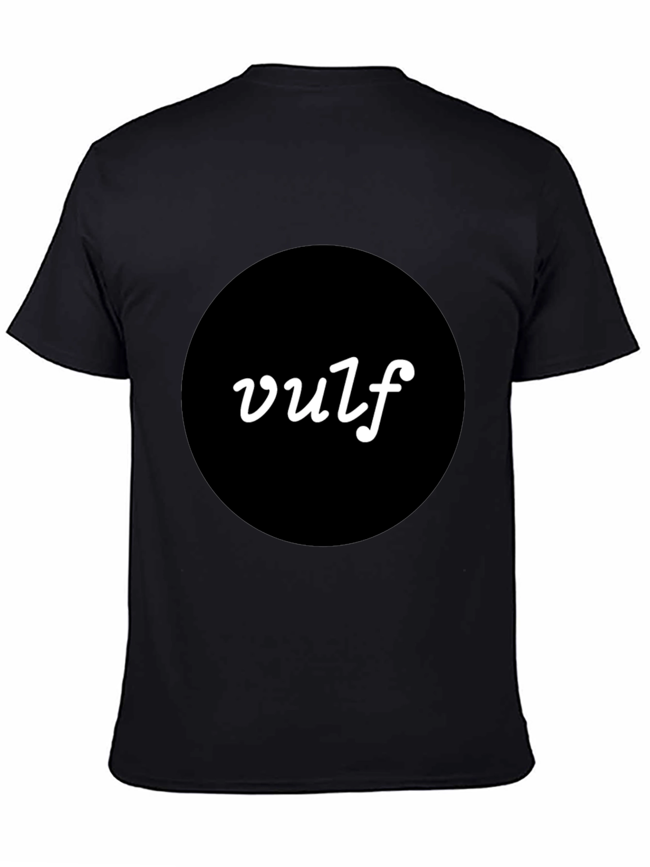 Black Vulf T-Shirt - Modern Black Tee with Bold Logo view 4