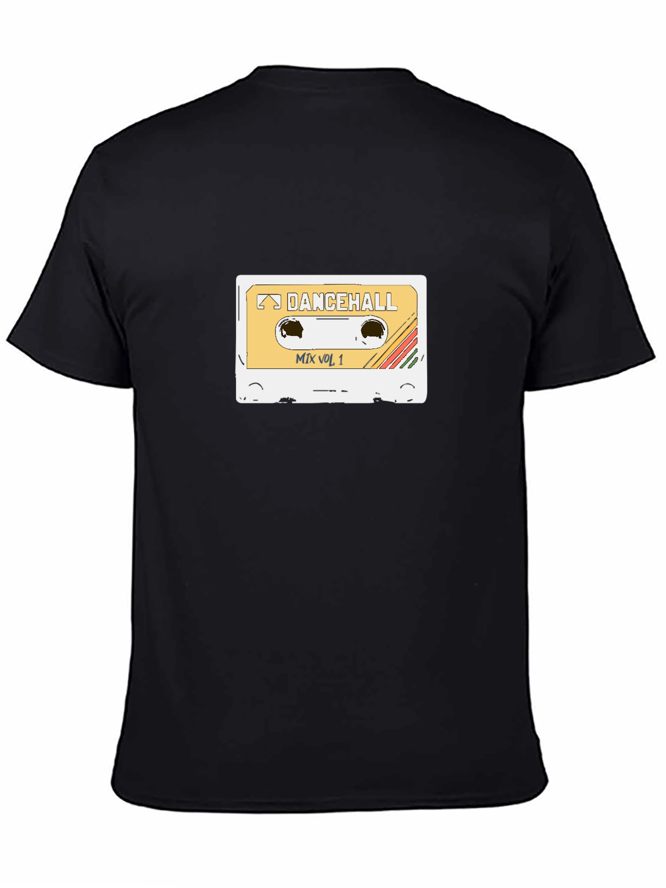 Black Dancehall Mix Vol. 1 Cassette Tape T-Shirt view 4