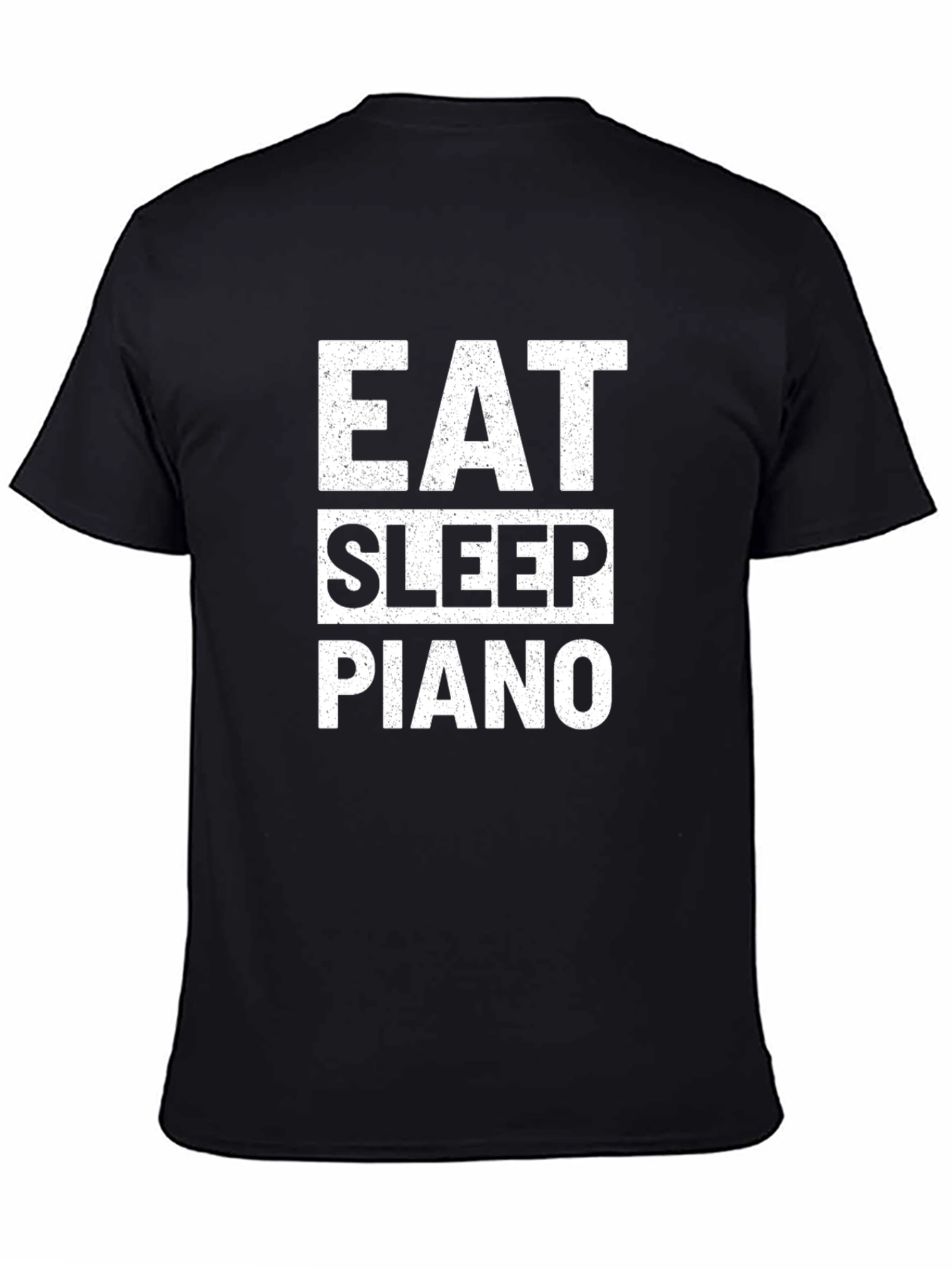 Black Eat Sleep Piano T-Shirt - Musician Tee view 4