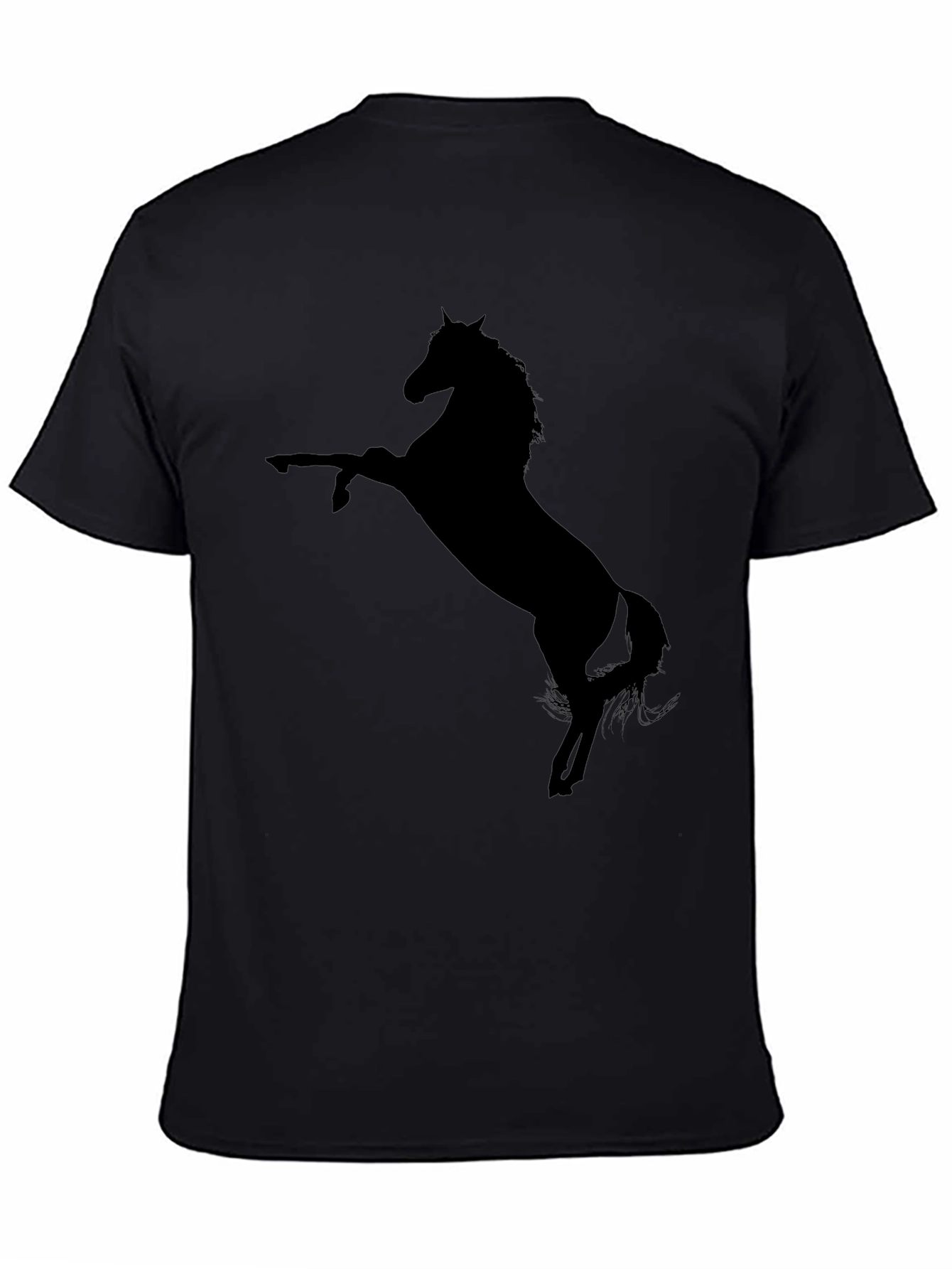 Black Men's Black Horse Graphic Tee - Stylish Casual Wear view 4