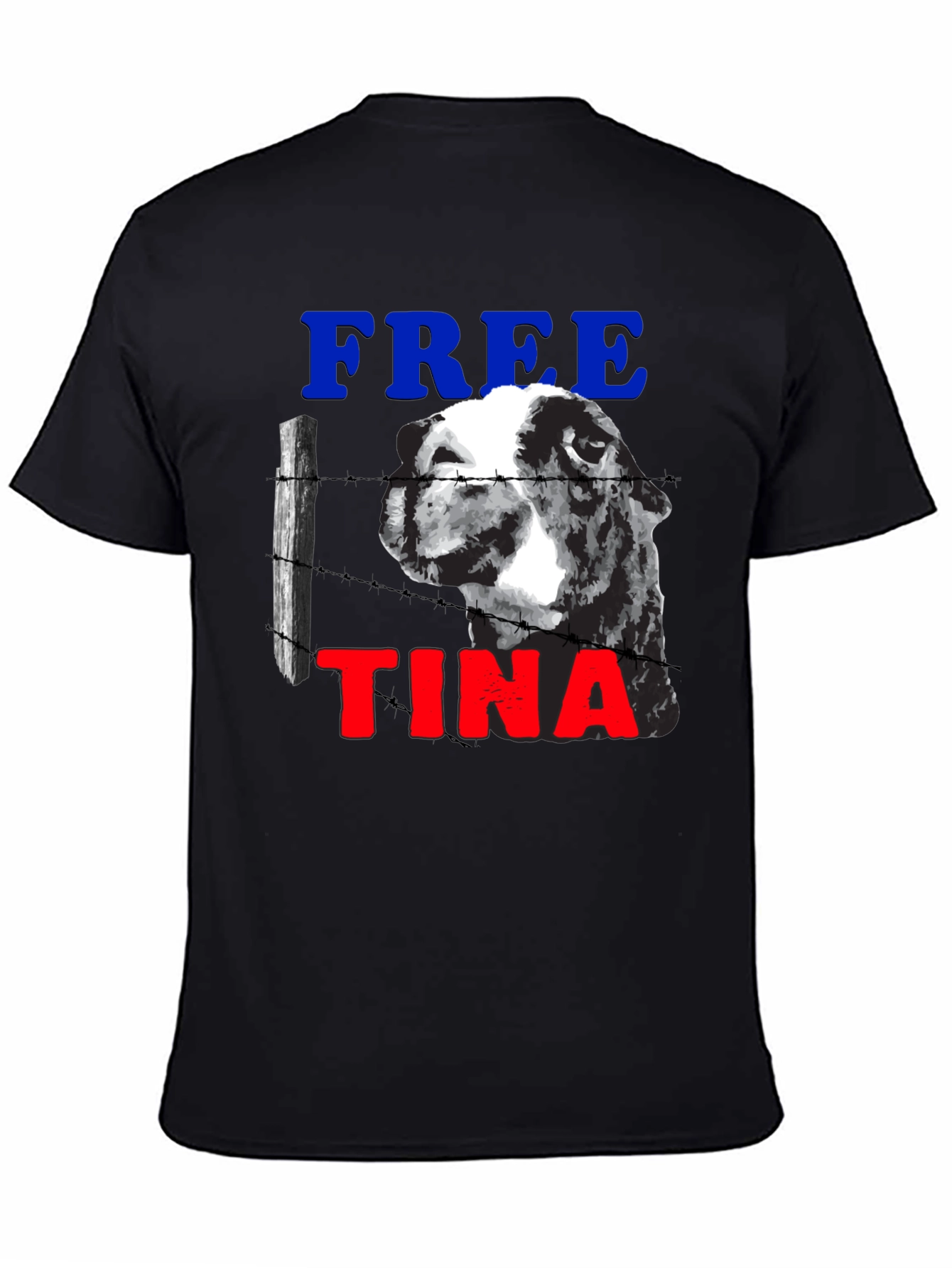 Black Free Tina Novelty Graphic T-Shirt view 4