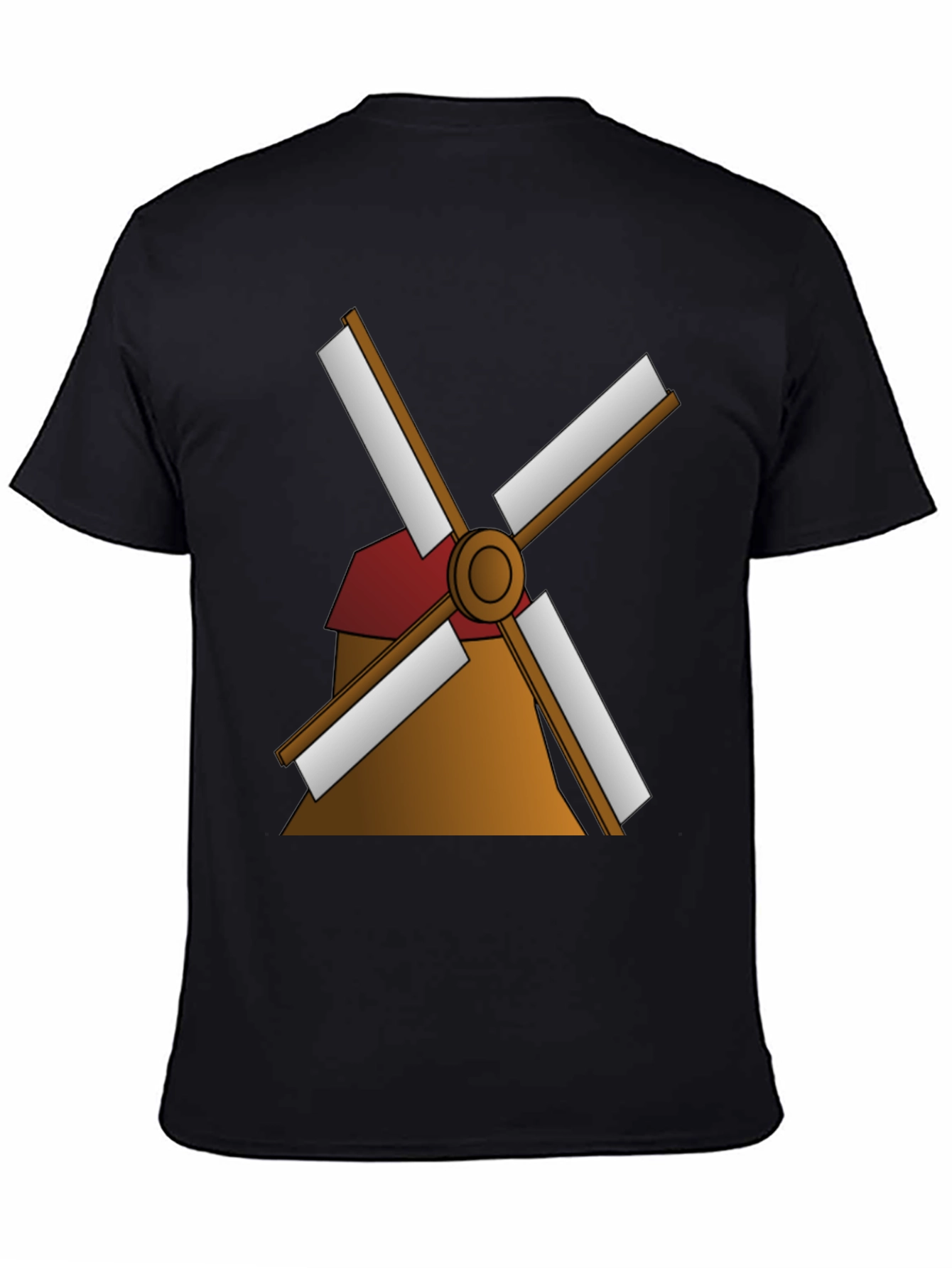 Black Windmill Graphic Tee - Classic Style view 4