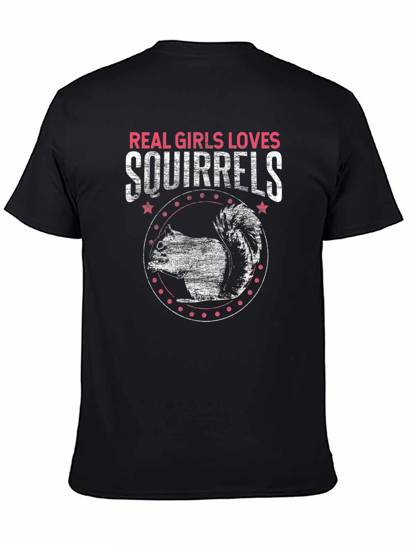 Black Real Girls Love Squirrels Black T-Shirt view 4
