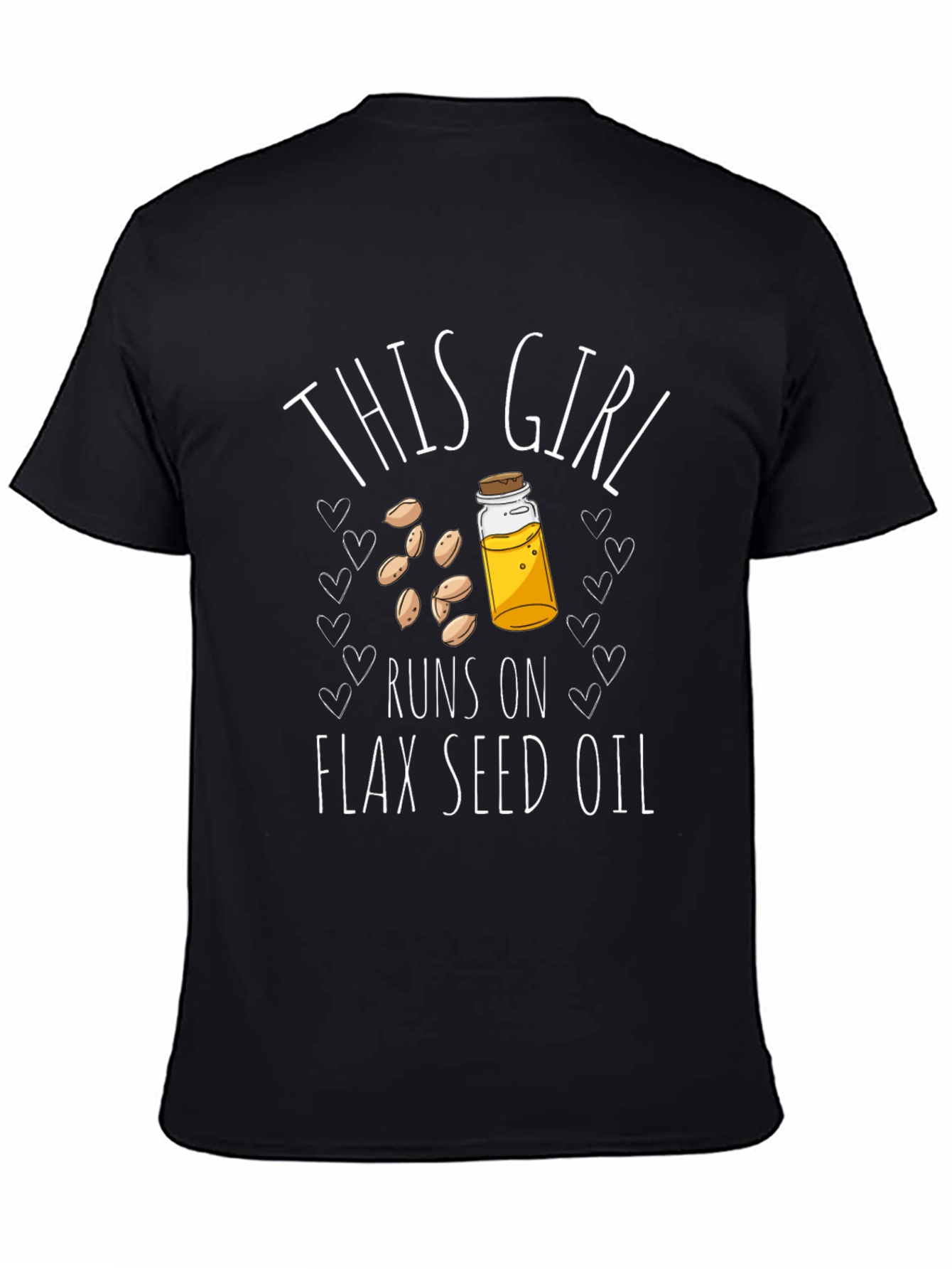 Black Flax Seed Oil T-Shirt - Runs On This Girl Tee view 4
