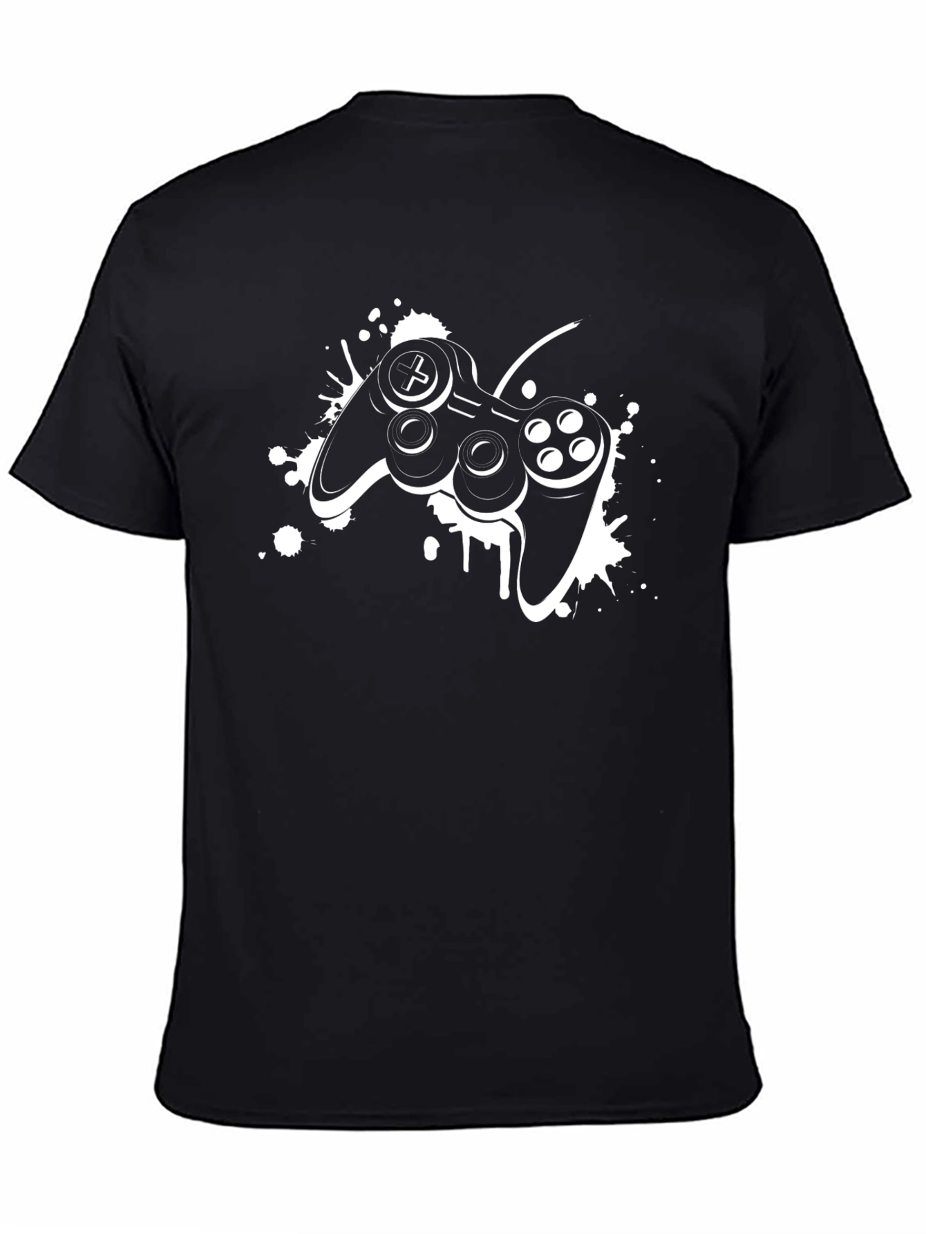Black Gaming Controller Graphic Tee - Black view 4