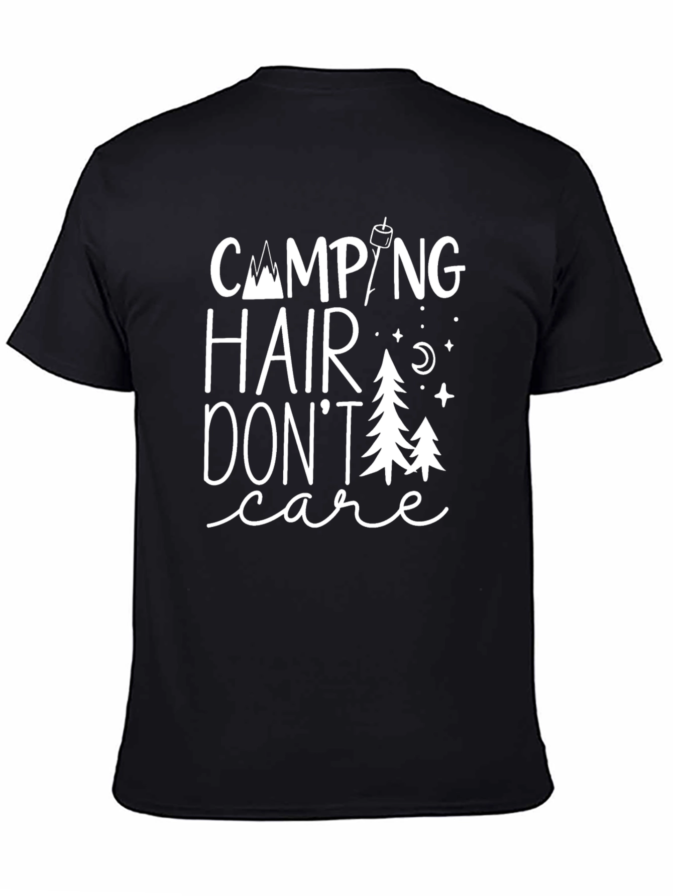 Black Camping Hair Don't Care Graphic Tee view 4