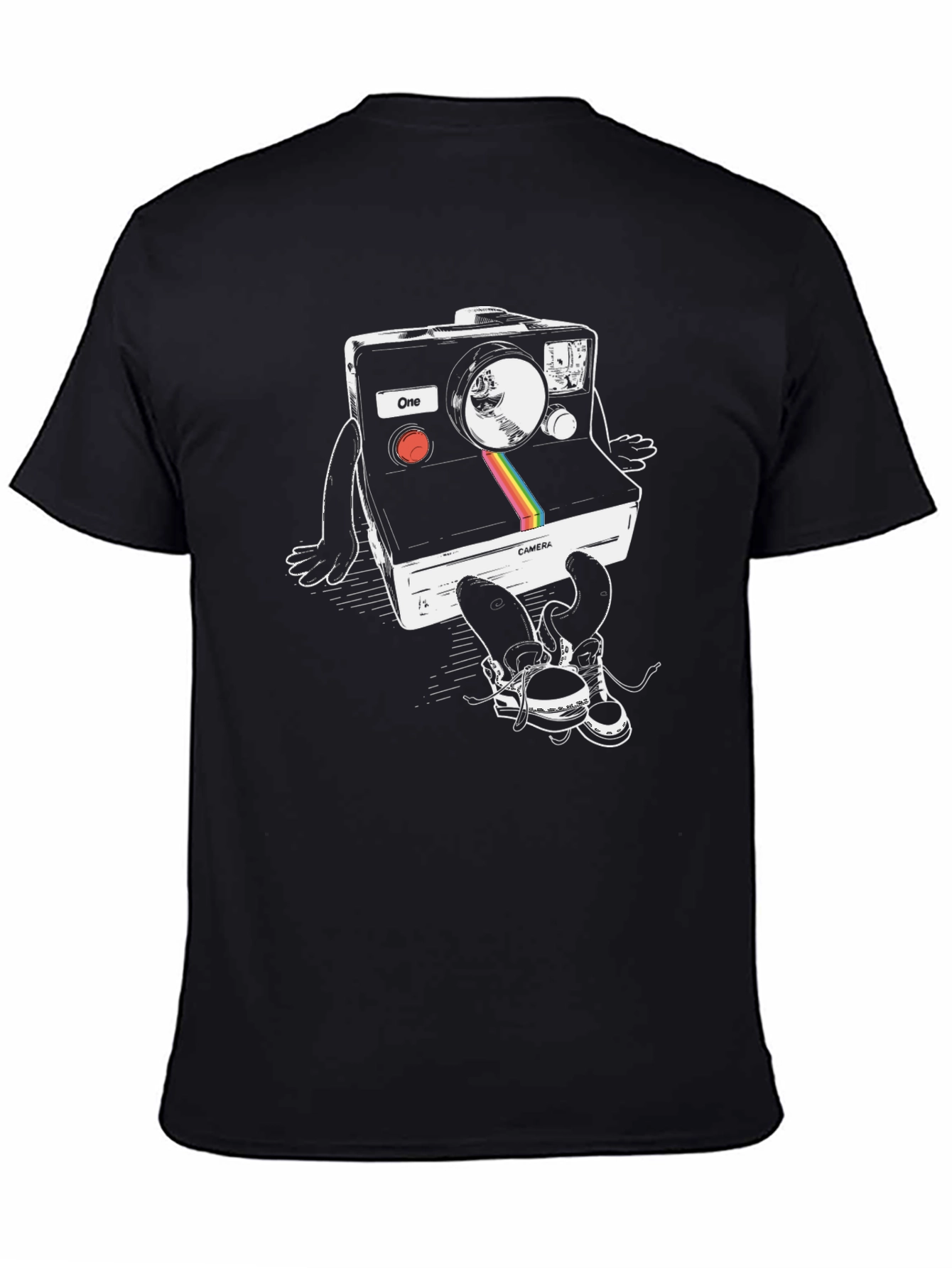 Black Retro Camera Graphic T-Shirt view 4