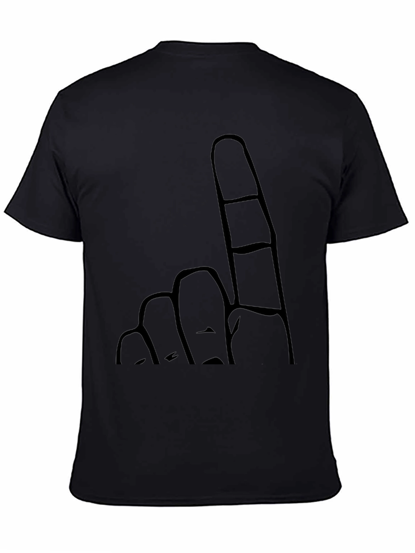 Black Black T-Shirt with Finger Graphic view 4