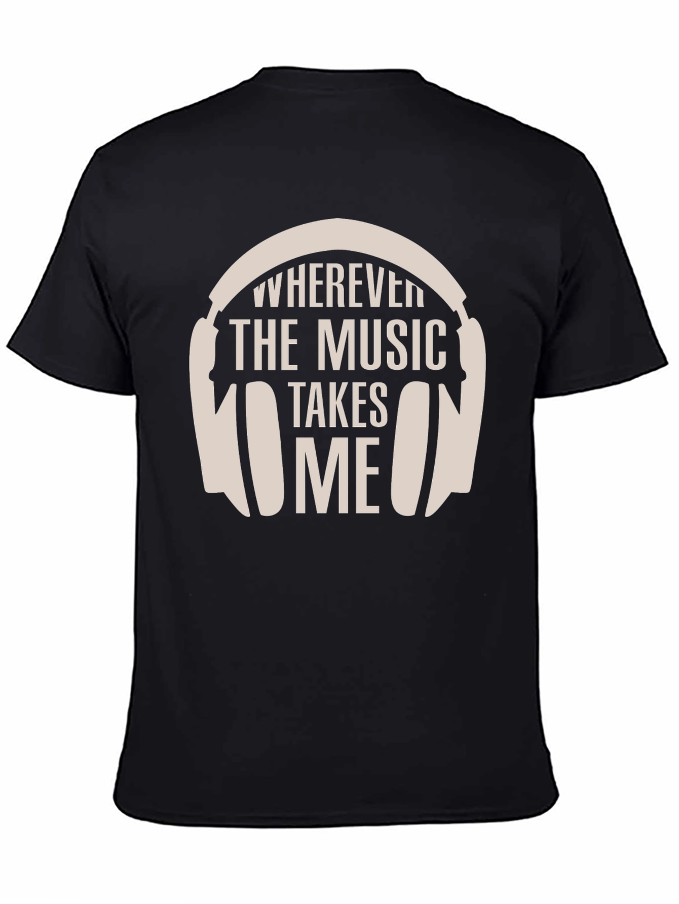 Black Wherever the Music Takes Me T-Shirt view 4