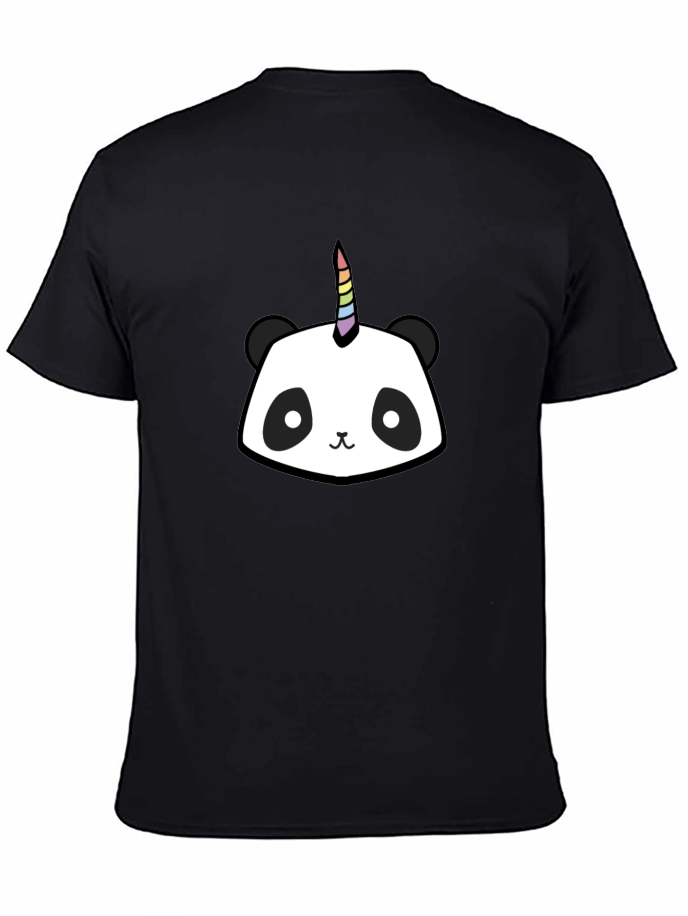 Black Unicorn Panda Graphic Tee - Men's Black T-Shirt view 4